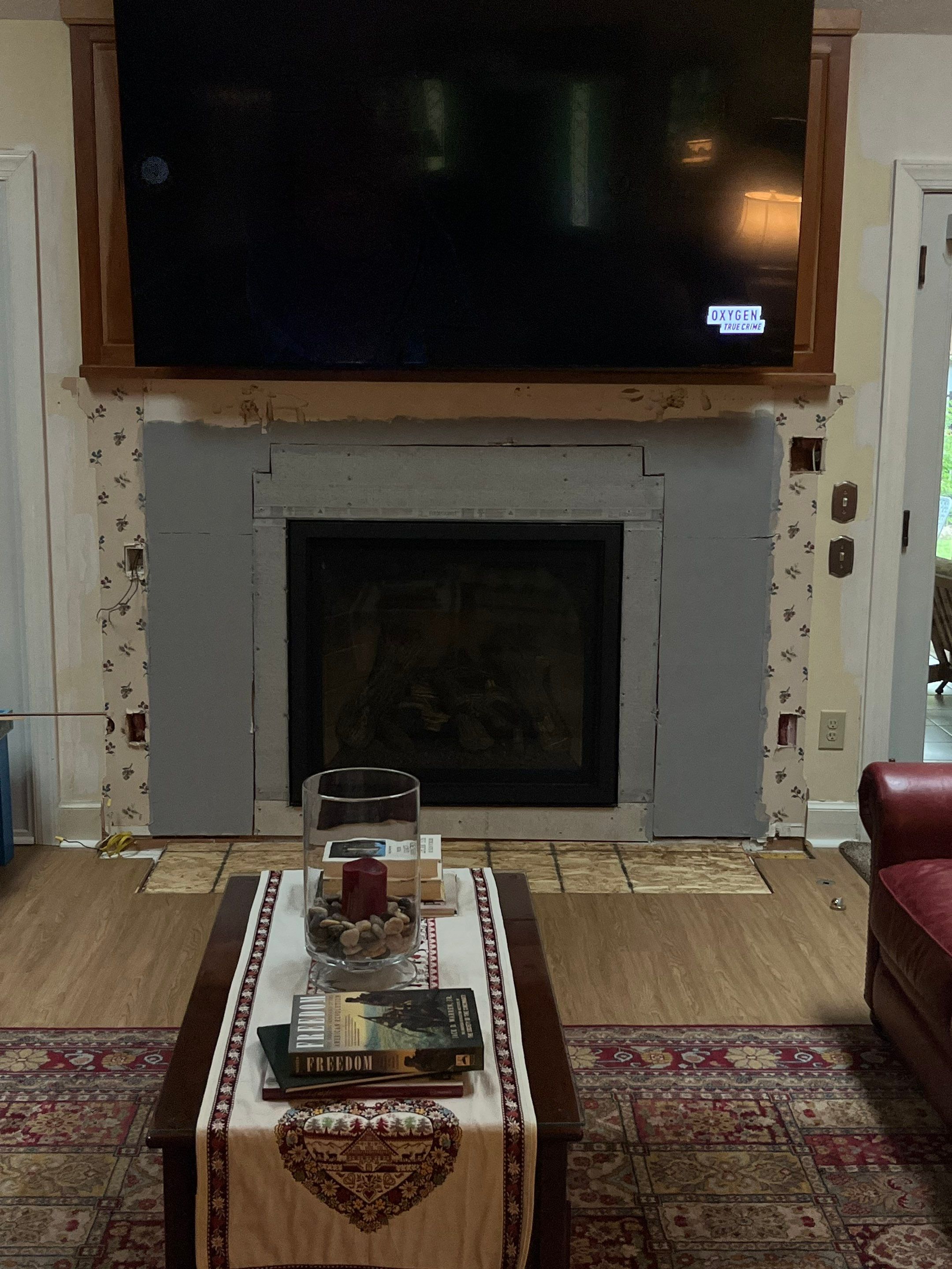 Granite Hearth and Stack Stone Finish in Carrollton by Premier Chimney and Roofing