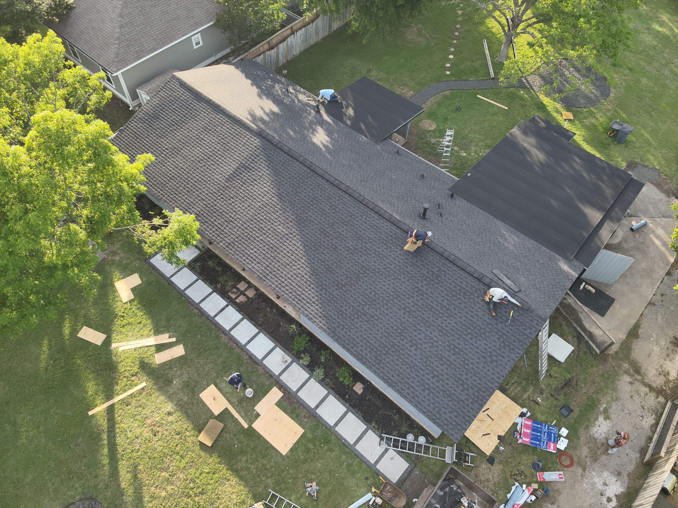 Residential Roof Replacement using GAF - HDZ - Charcoal by Action Exteriors Austin