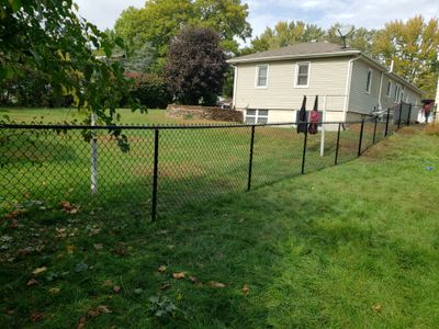 Residential Black Vinyl-Coated Chain Link Fence in Waterloo
