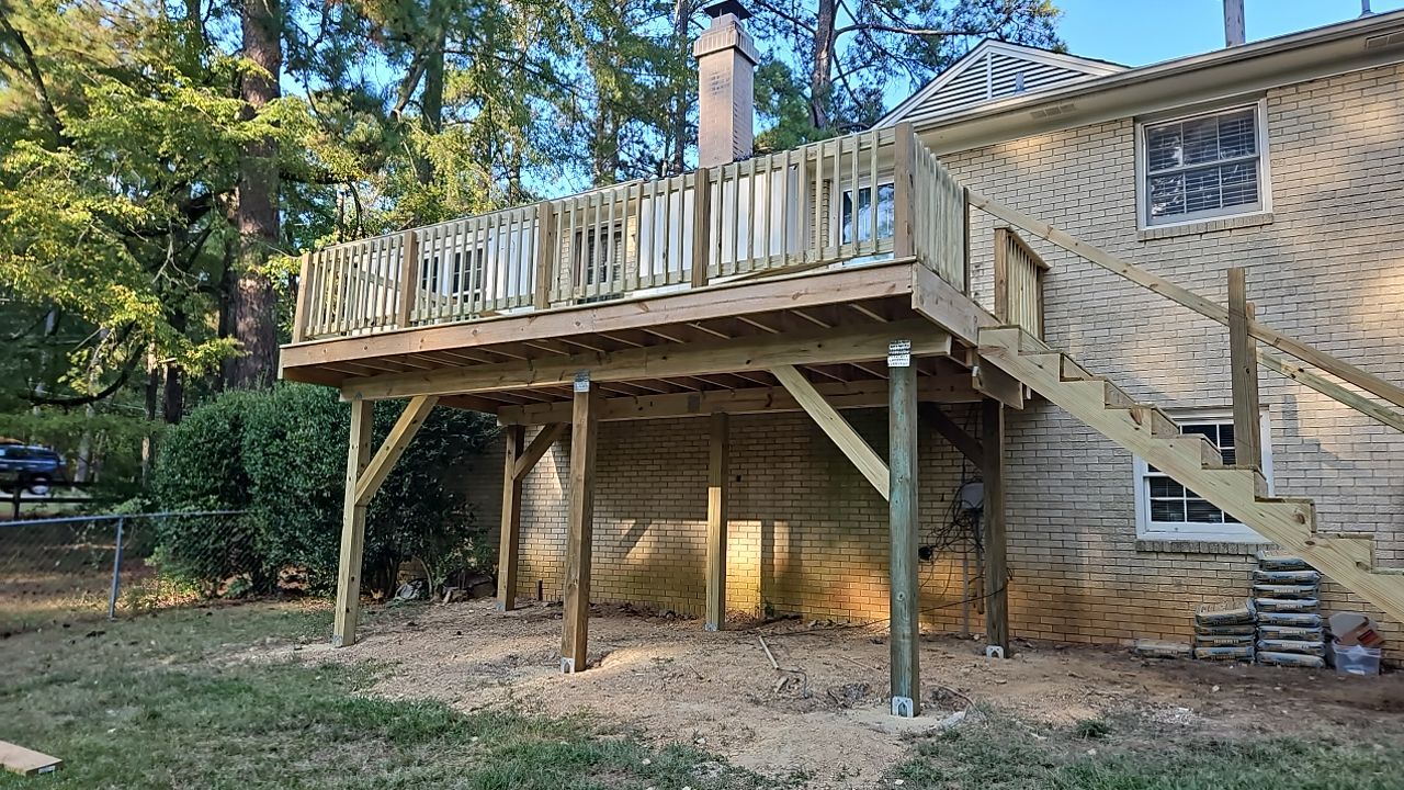 Split Rail Trail - Deck Installation  by Pillar and Pine