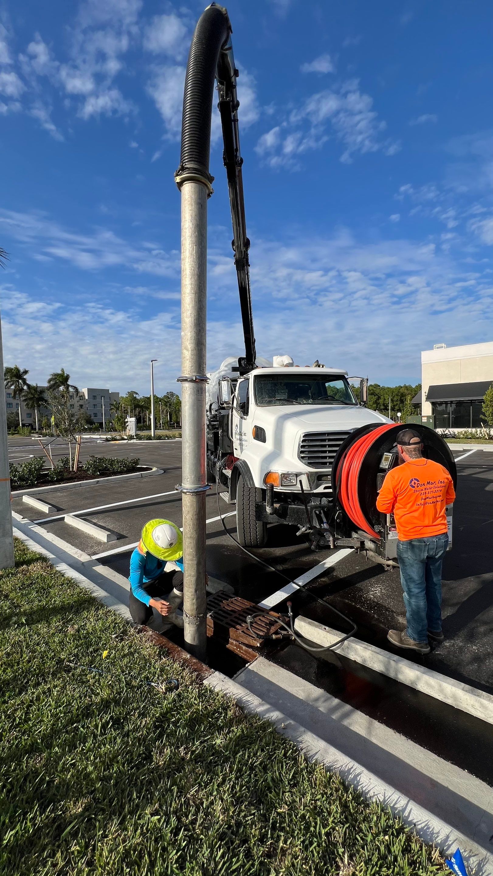 New Construction Commercial Parcel Stormwater System Cleaning by Don Mar, Inc. Storm Water Solutions