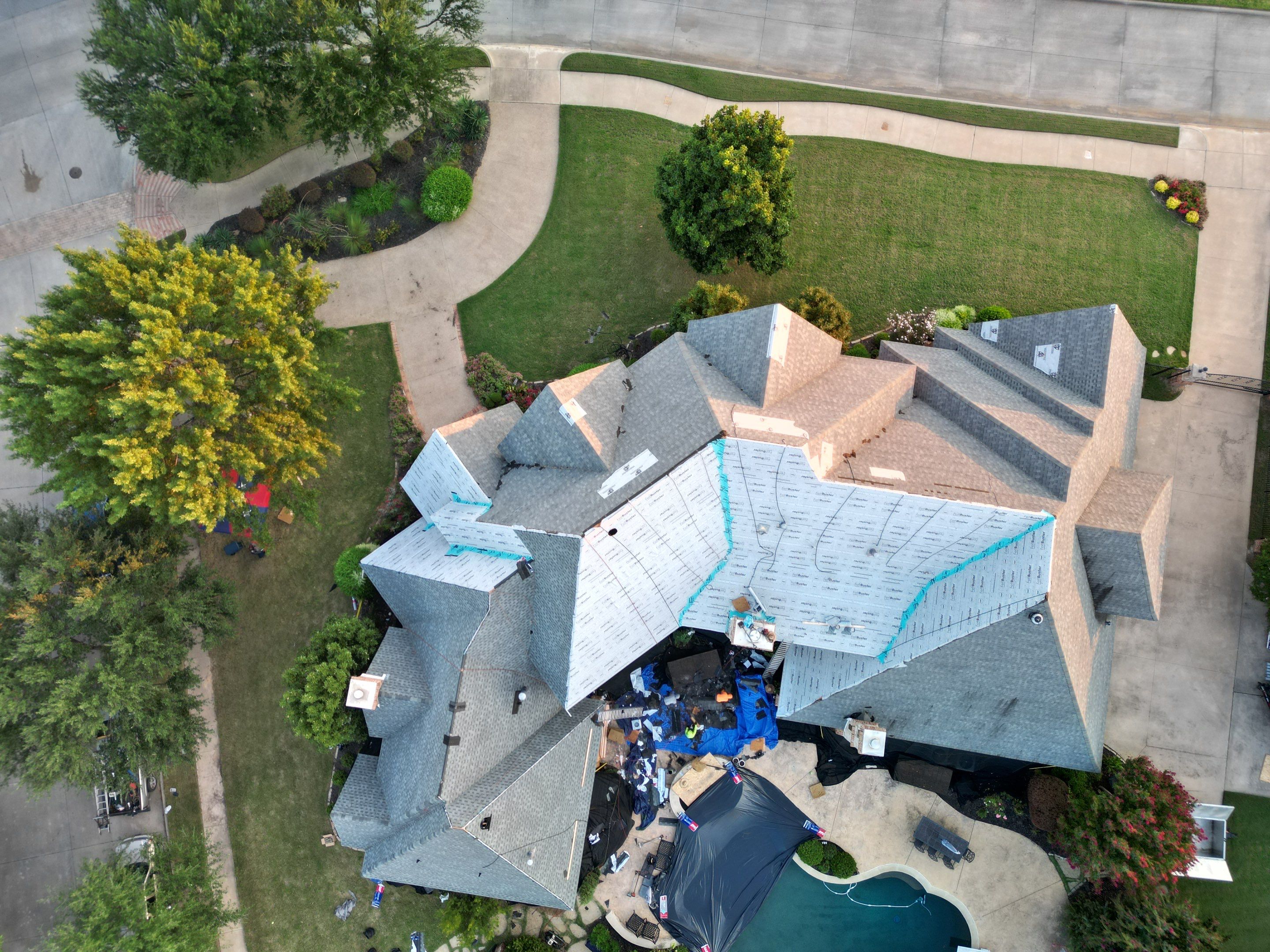 Southlake Texas Estate - Roof, Copper Awning and Gutter Project by First United Roofing & Construction