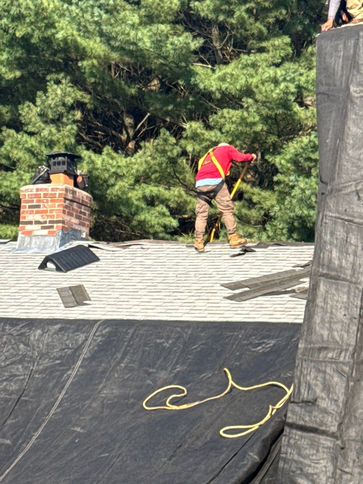 Complete Roof Replacement with Chimney Flashing, Gutter Guard System, and Vinyl Siding Repairs by Mighty Dog Roofing of Greater Middlesex County