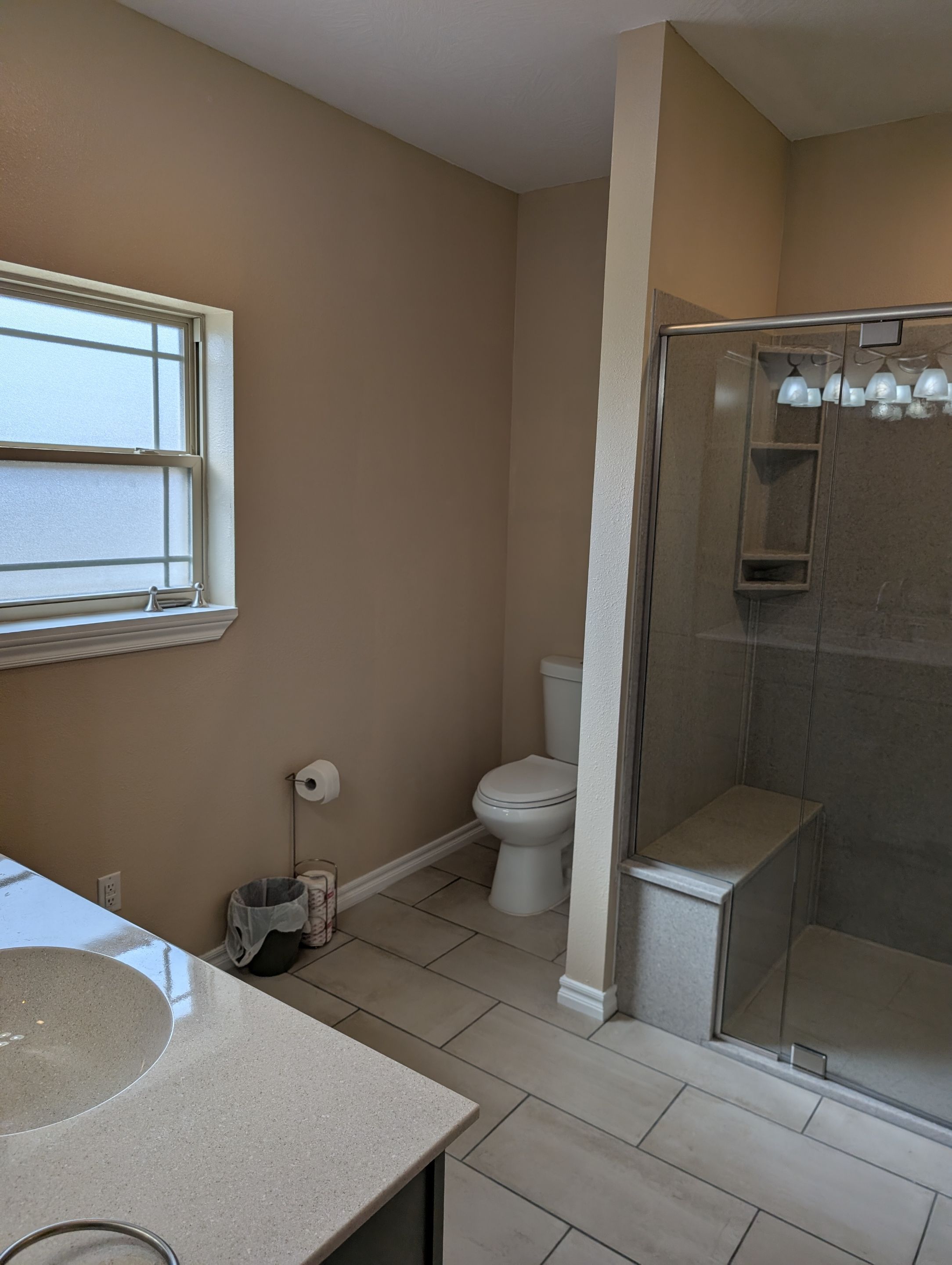 Ledgestone Master Bathroom Reno by Kitchen Works LLC