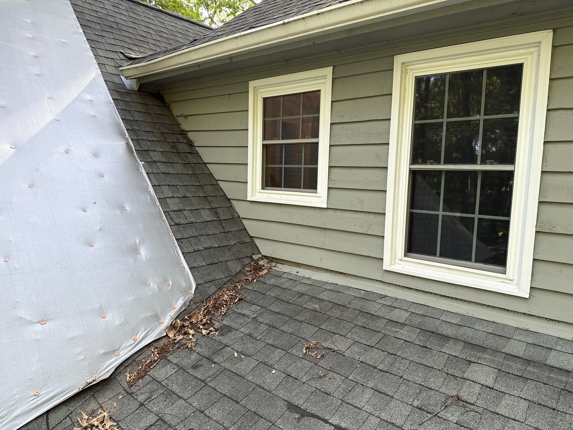 Collierville Roof Replacement Following Major Tree Impact Damage with interior repairs by Revival Roofing Services