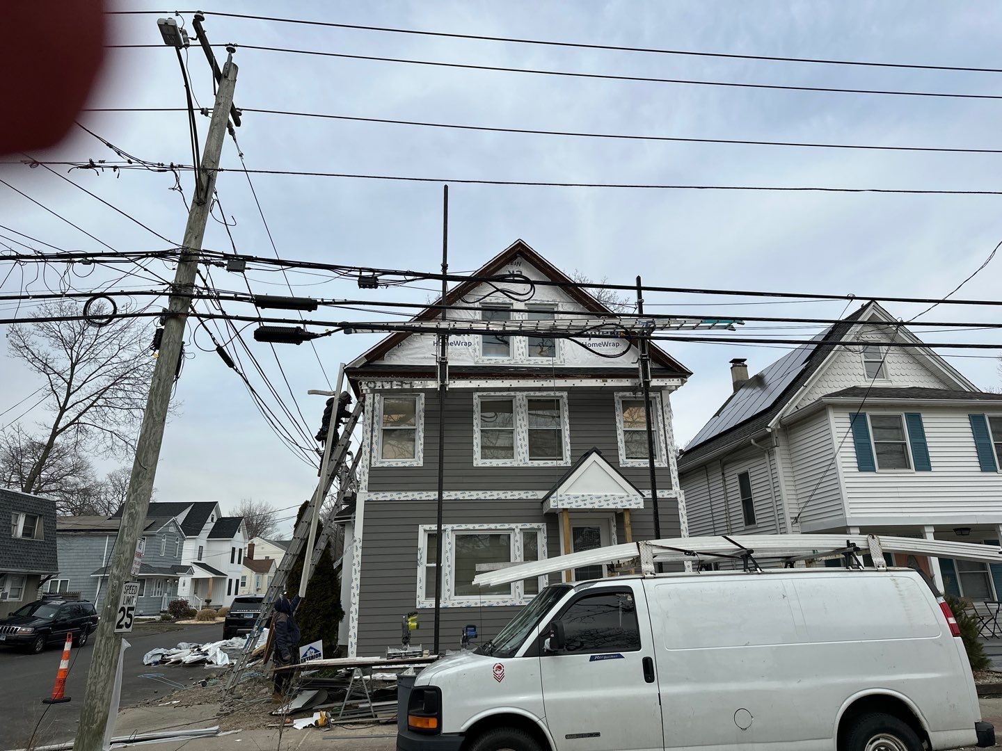 Siding Installation using Hardie Plank Aged Pewter by A Plus Exterior