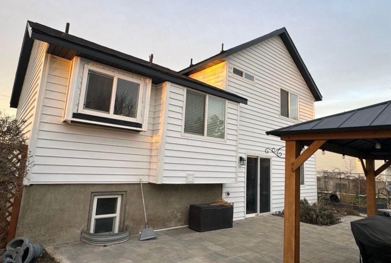 Salt Lake City | Premium Insulated Vinyl & Mixed Materials | Crisp White & Black by Ideal Siding Utah