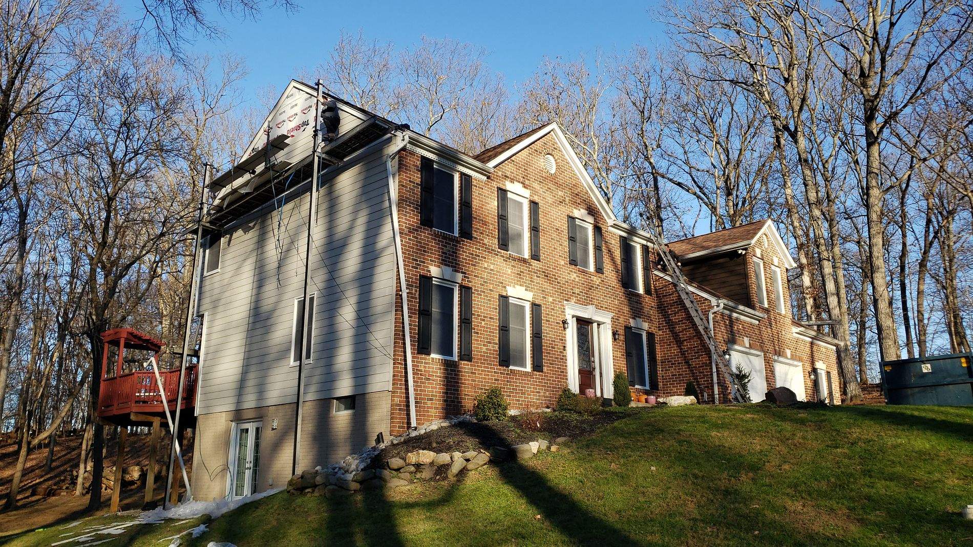Siding Installation using James Hardie Siding- Cobblestone & Provia Signet Entry Door by Roof Right Inc