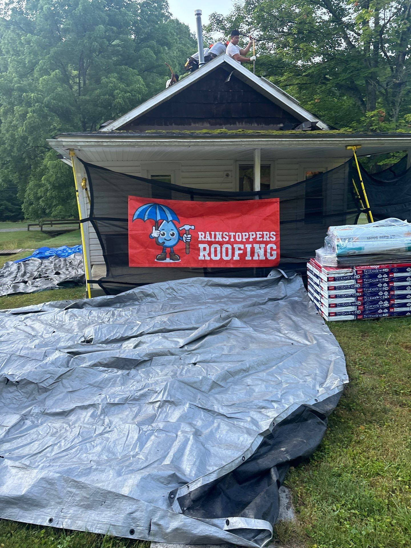 Roof Replacement using GAF TImberline HDZ Hickory by Rainstoppers Roofing