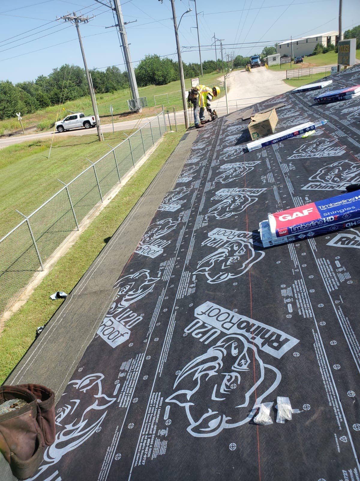 Reroof using GAF HDZ Weathered Wood by Castillo Roofing