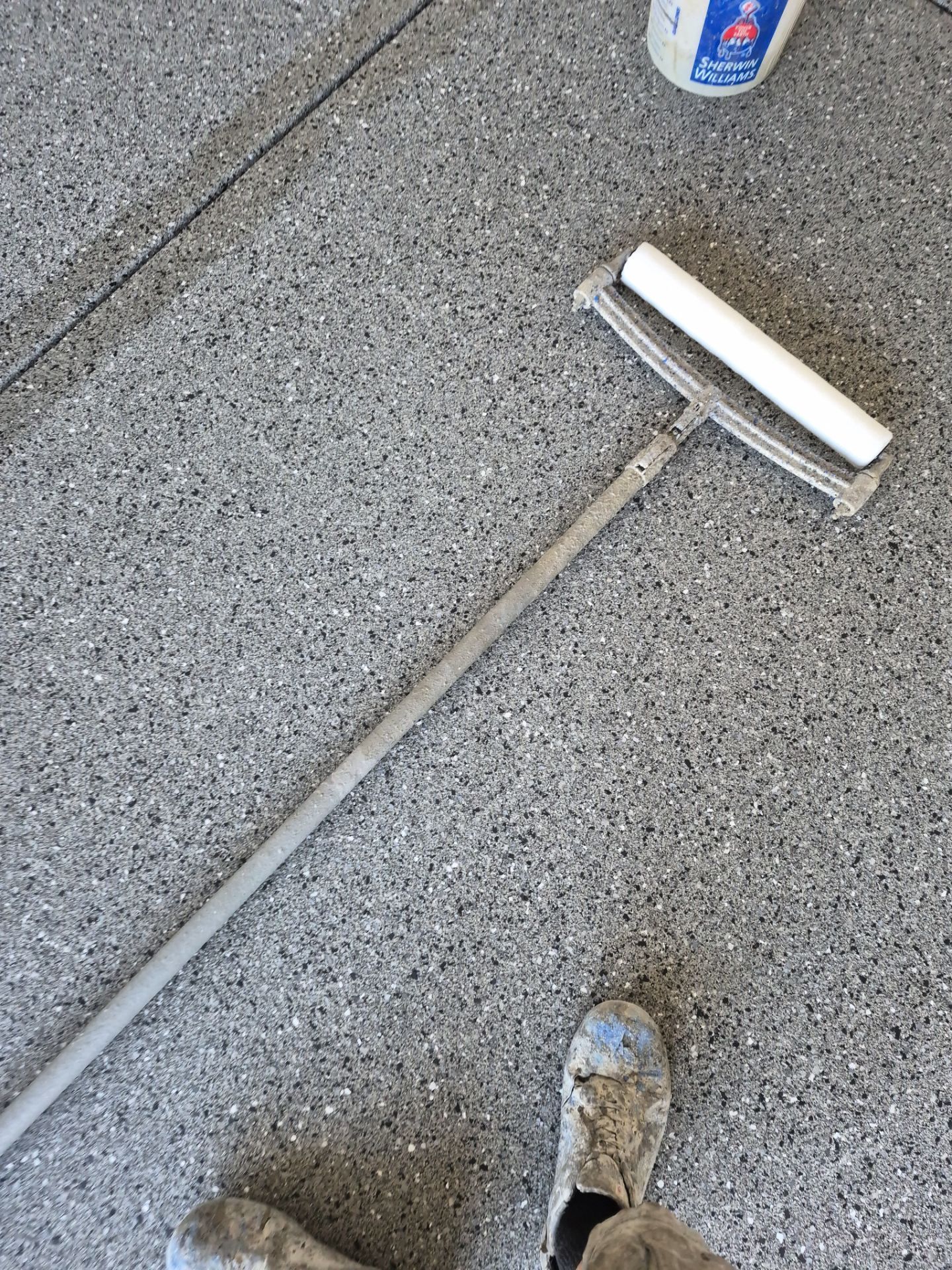Polyurea Garage Floor Transformation with Slate Hybrid Finish in Post Falls by Croc Coatings, LLC