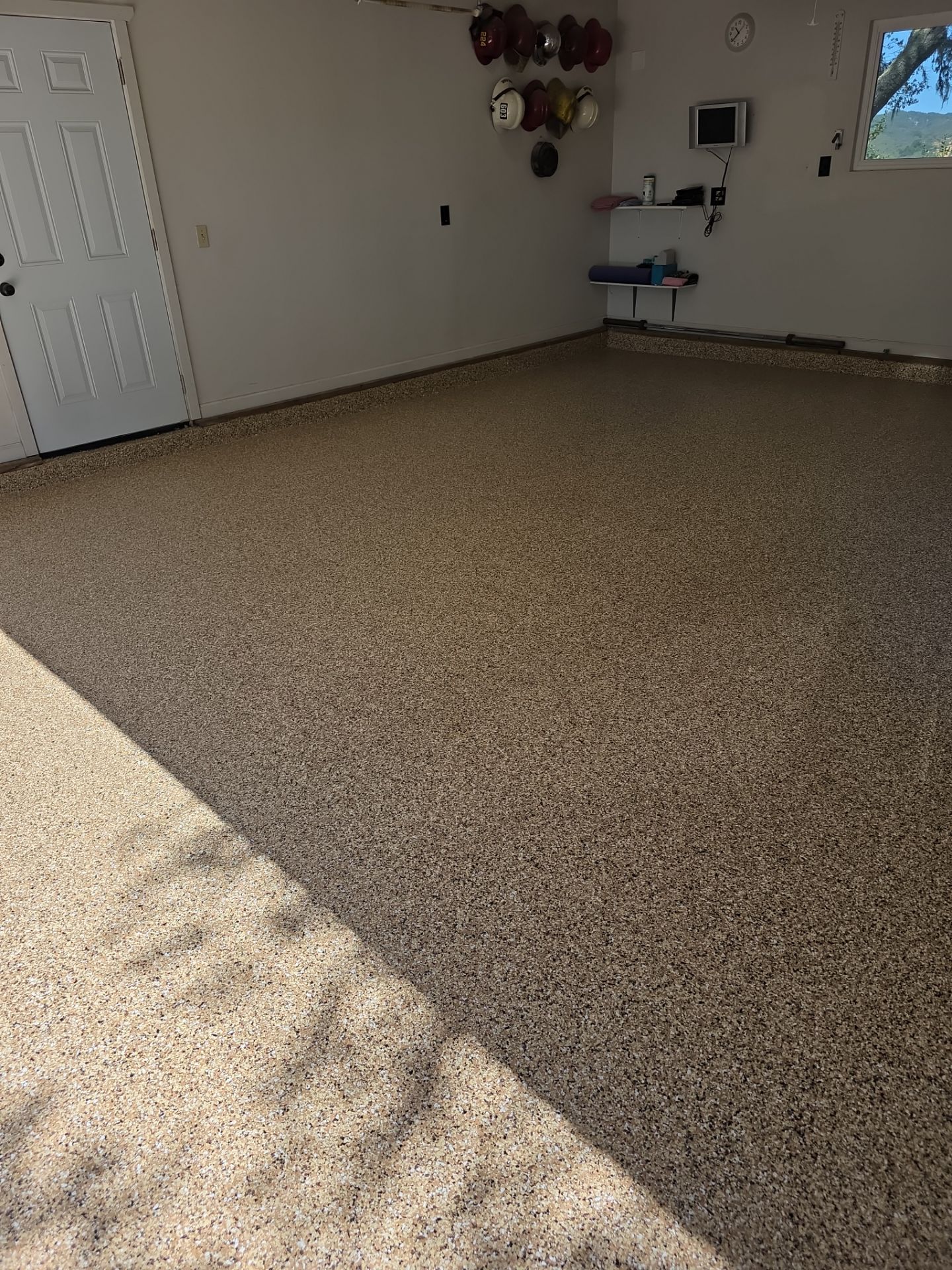 Atascadero Garage Floor Coating with Outback Simiron Decorative Chips by MGP Coatings