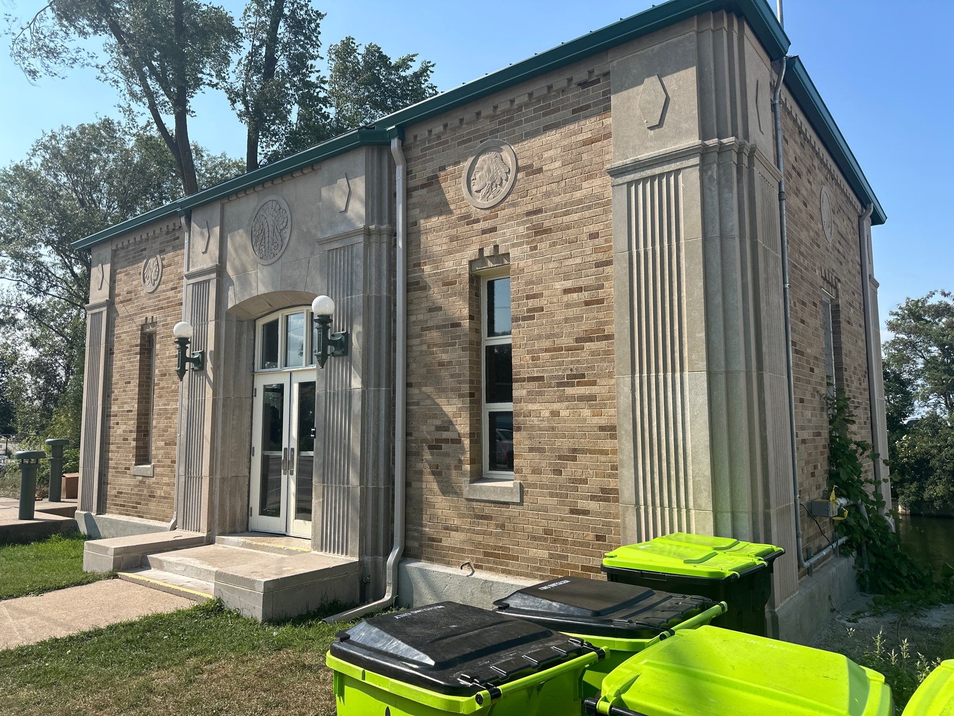 Gutter and Gutter Screen Installation for Traverse City Masonry Building by Rainbow Seamless Systems