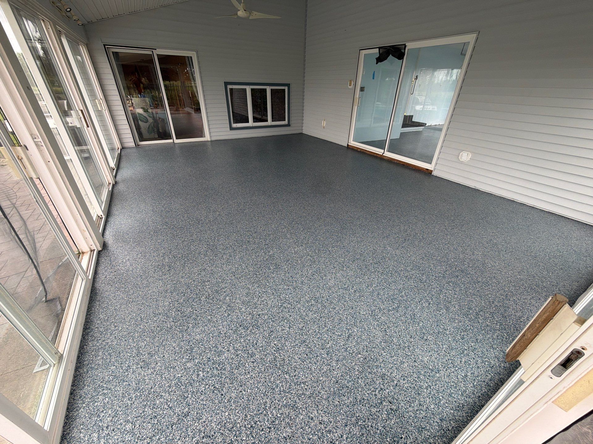 Vintage Cobalt Garage Coating by NG Masonry & Construction LLC