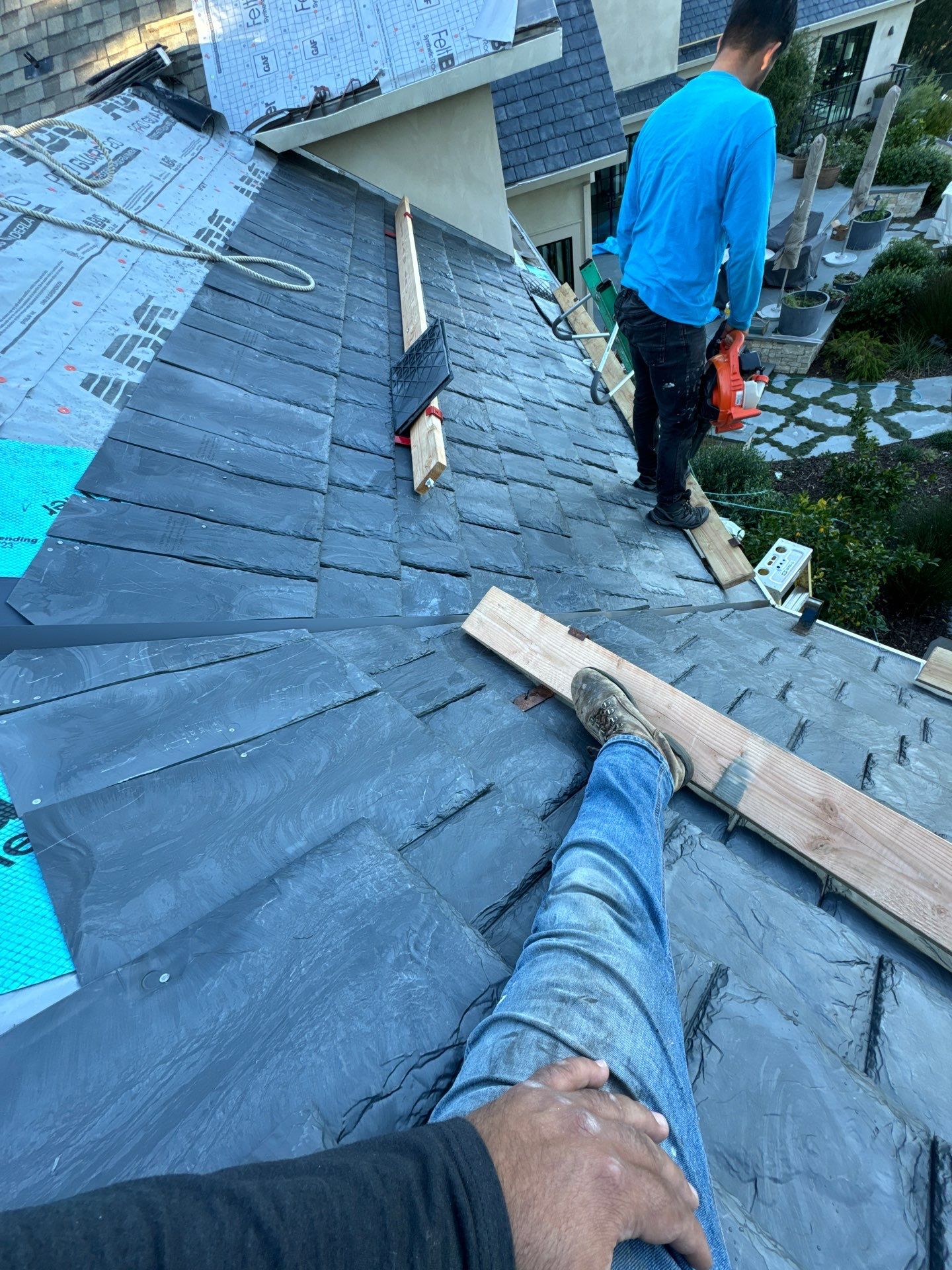 Residential Roofing Installation using Slate by Acker Roofing