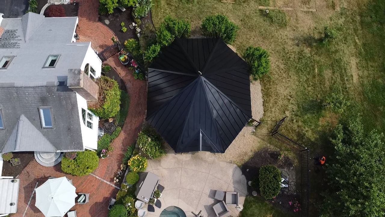 Standing Seam Black Metal Roof- Gazebo by Loyalty Exterior Solutions 