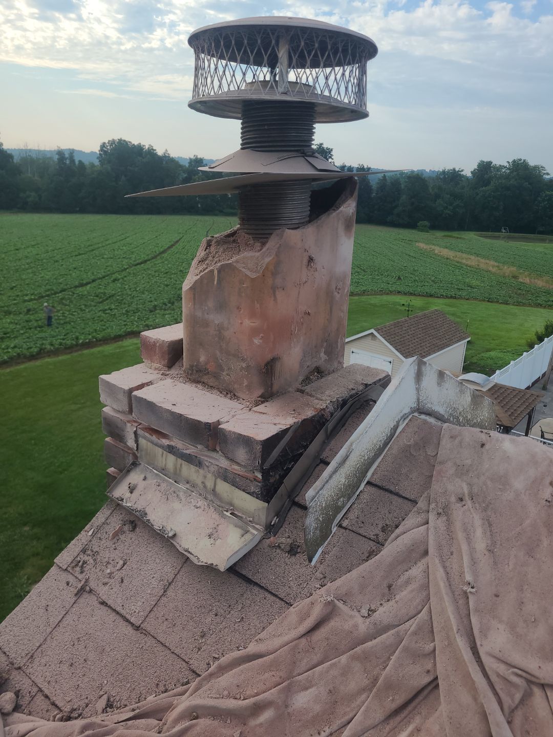 Roof Replacement and Chimney Restoration with Shutter Upgrade in East Berlin, Pennsylvania by Bealing Roofing & Exteriors