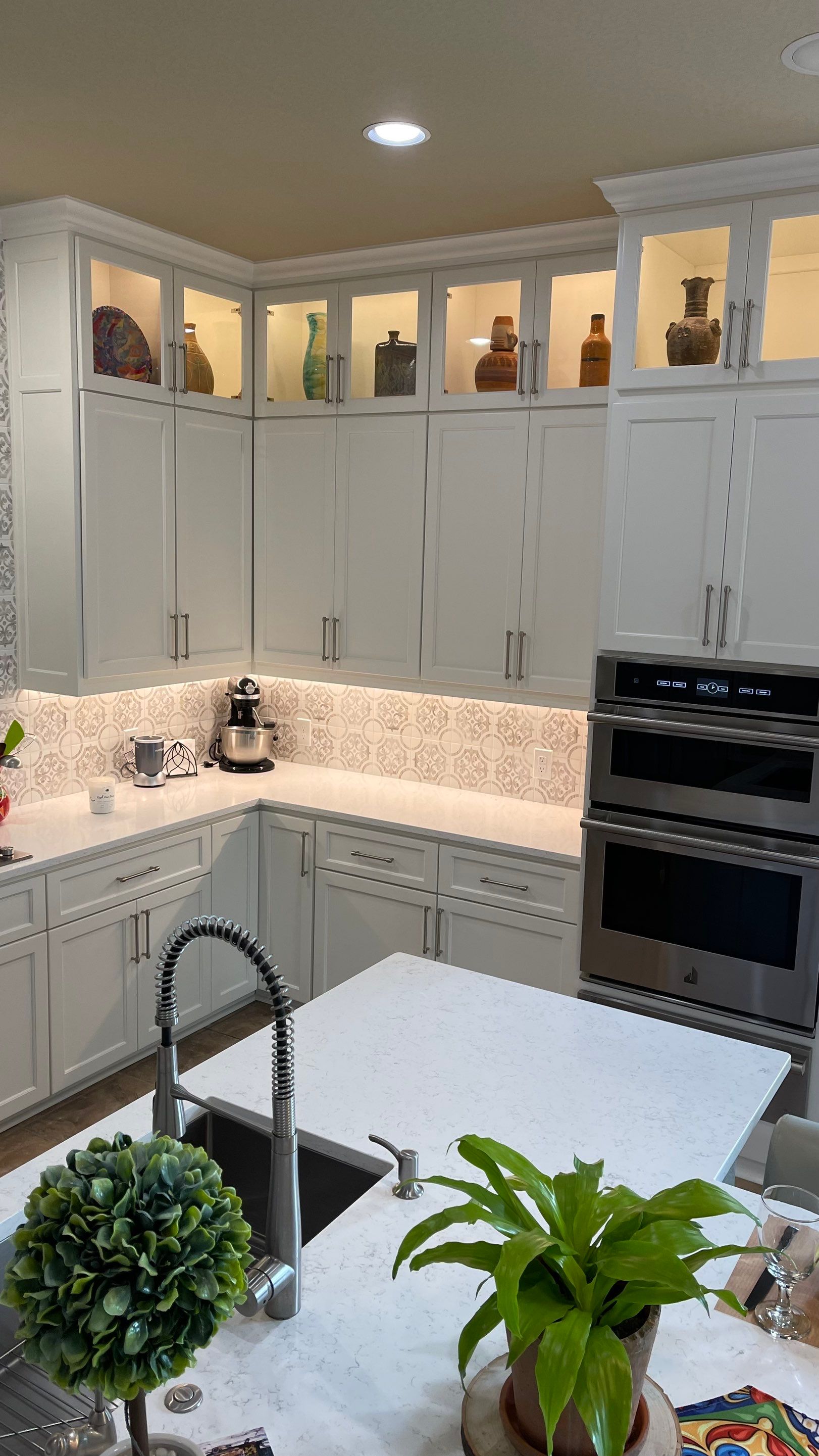 Rogers Ranch Kitchen Remodel | Reoriented Island & Custom White Cabinetry by Legacy Bath and Kitchen 