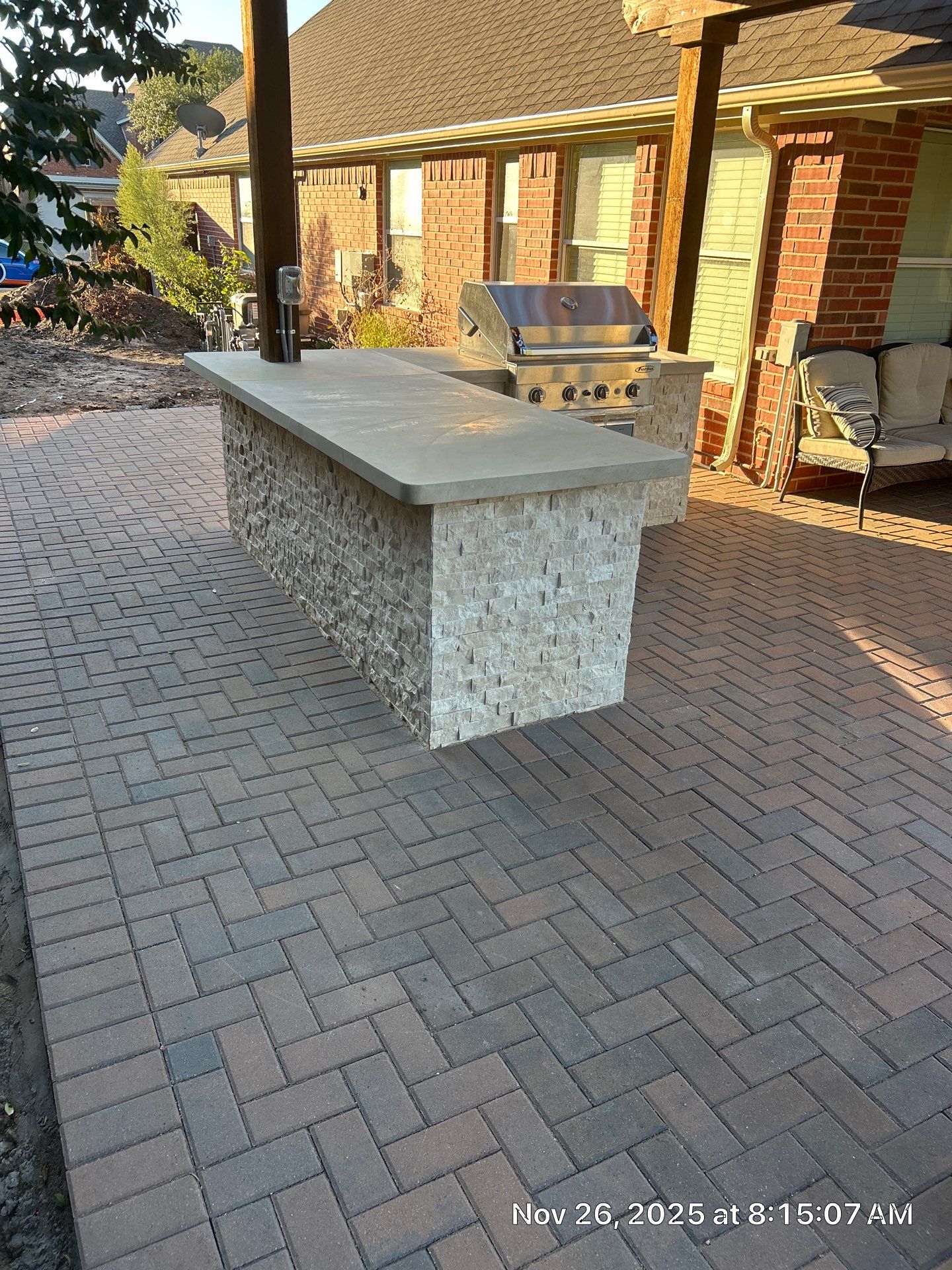 Geometric Pool with Pergola and Outdoor Kitchen by Pinnacle Pools and Spas - DFW