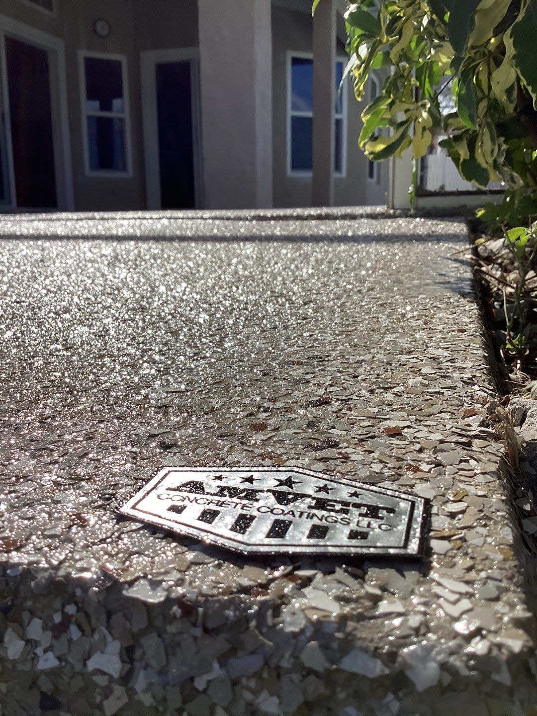 Patio using Pebble Beach by Amvet concrete coatings llc