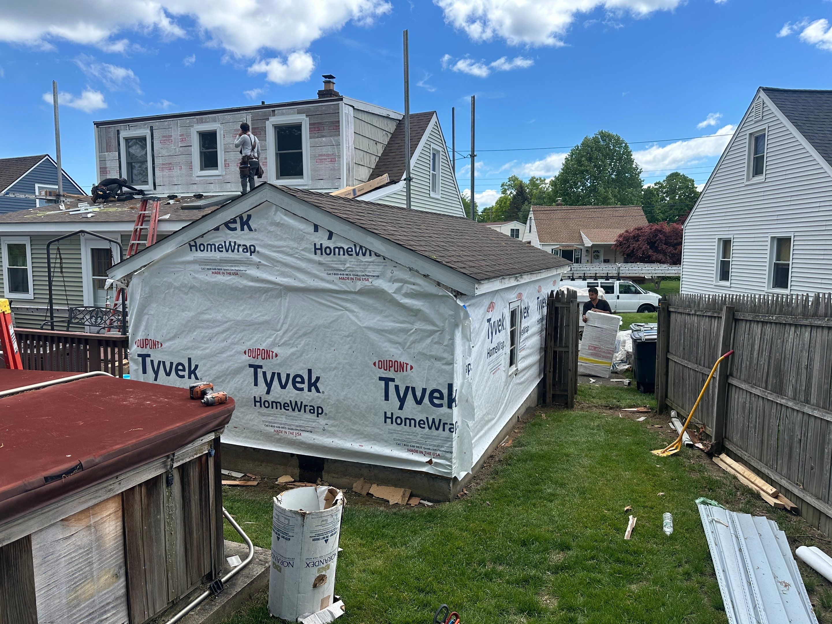 New Vinyl Siding Installation for Milford Home and Detached Garage by A Plus Exterior