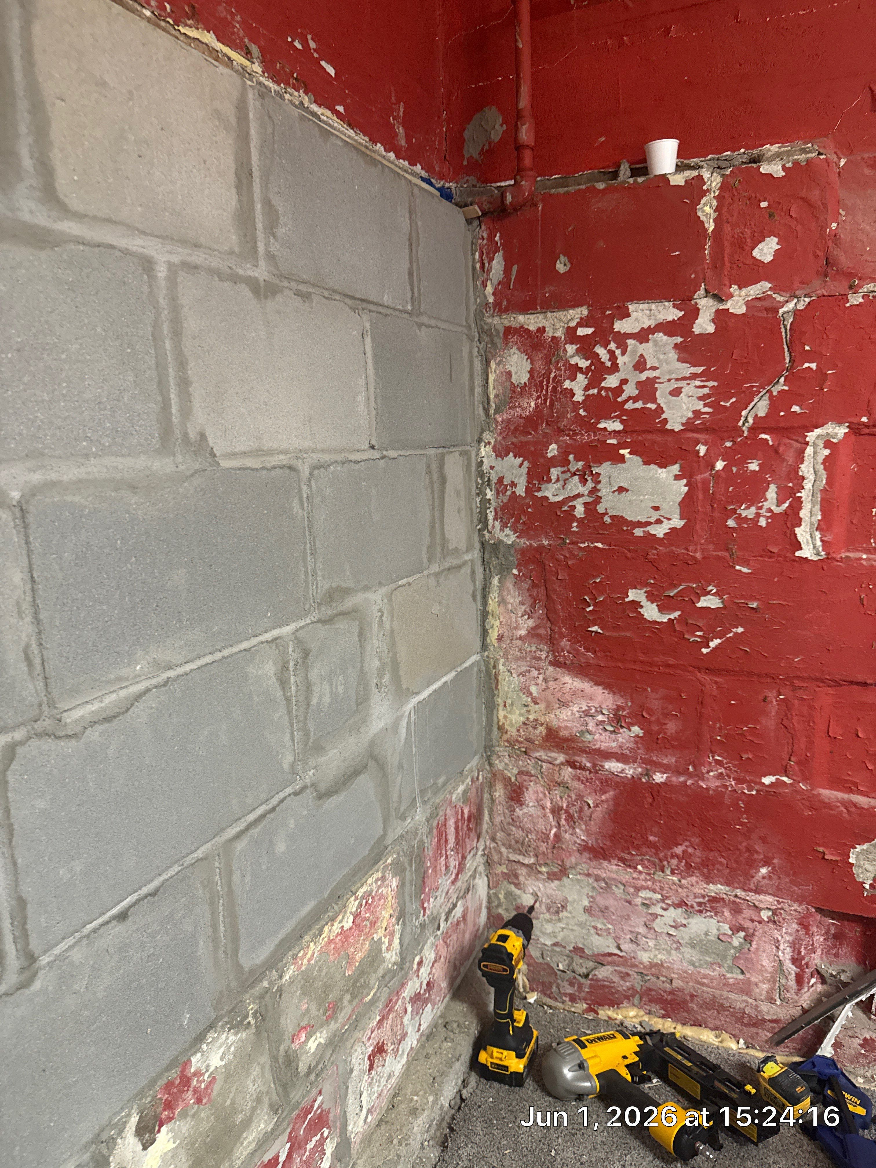 Structural Masonry Wall Installation and Basement Repair in Lincoln by CompanyCam Sales Demo