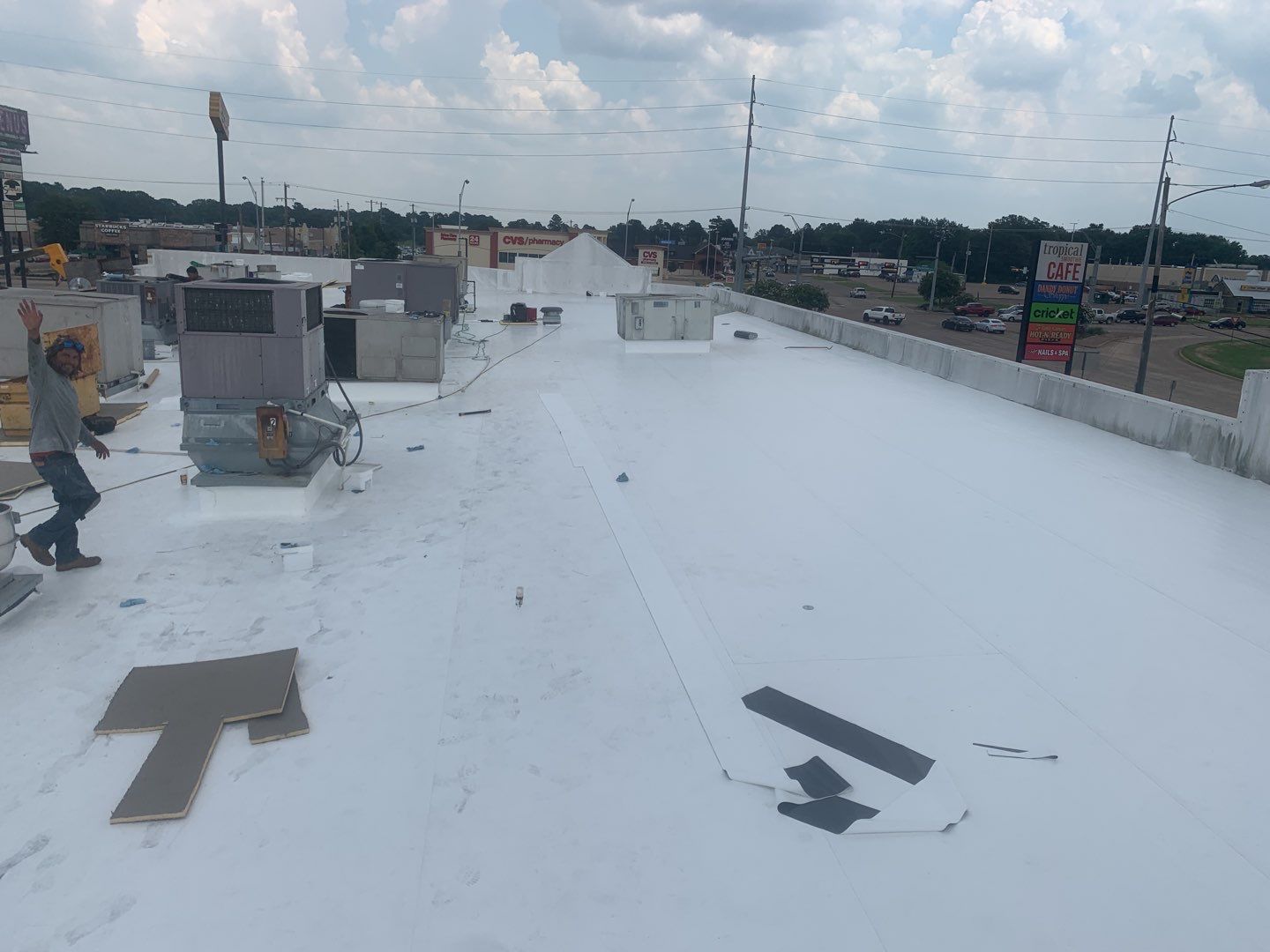 Commercial Roofing Installation using 50 mil PVC by Hostetler Roofing