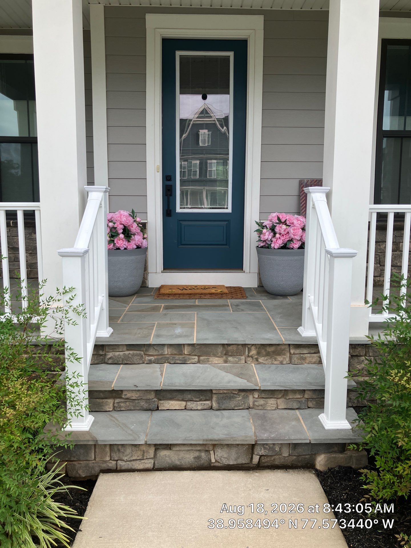 White Front Porch Railing Installation in Stone Ridge by Contracting Bros Llc
