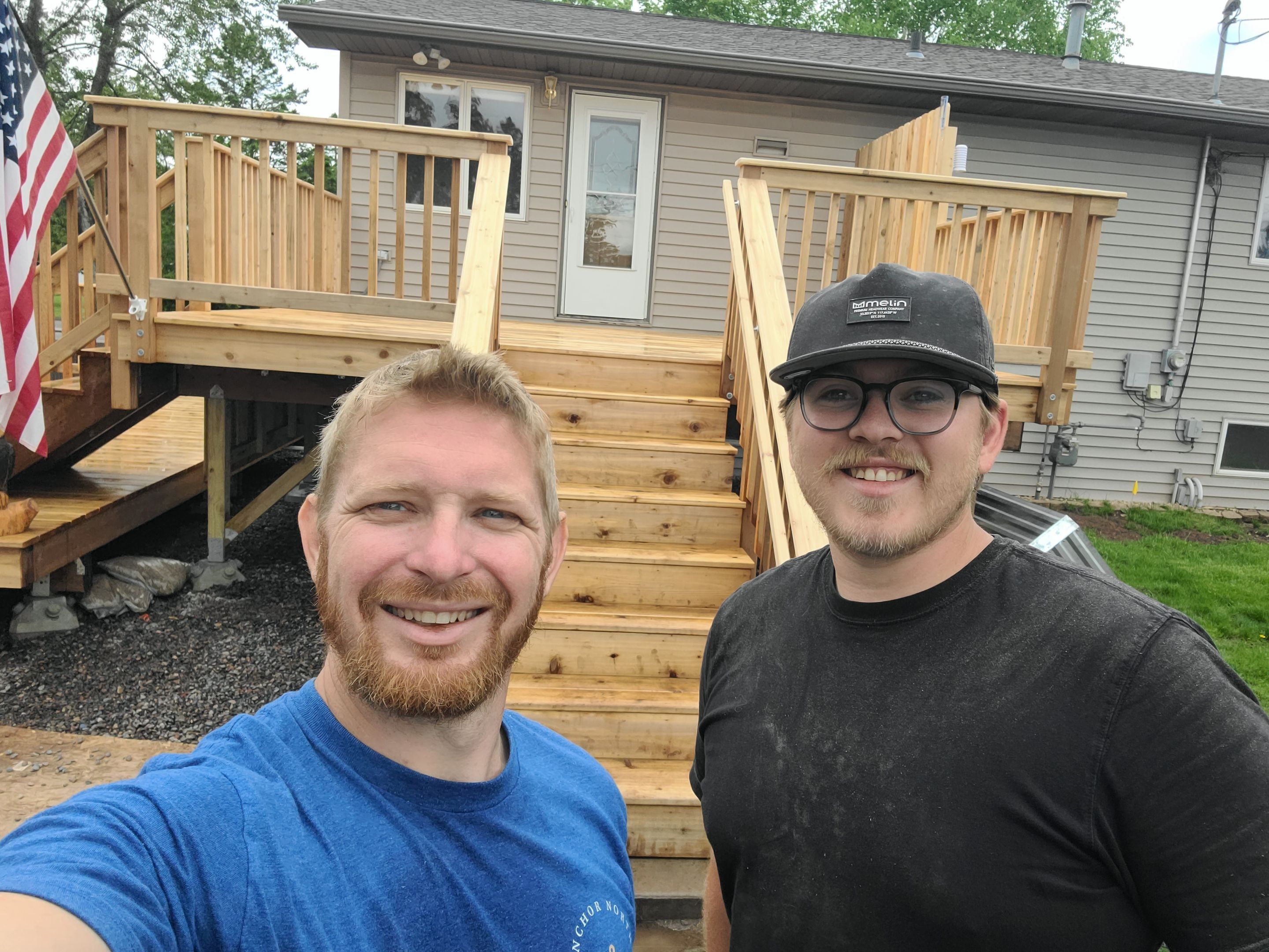 Multi-Level Cedar Deck by Anchor North Property Services