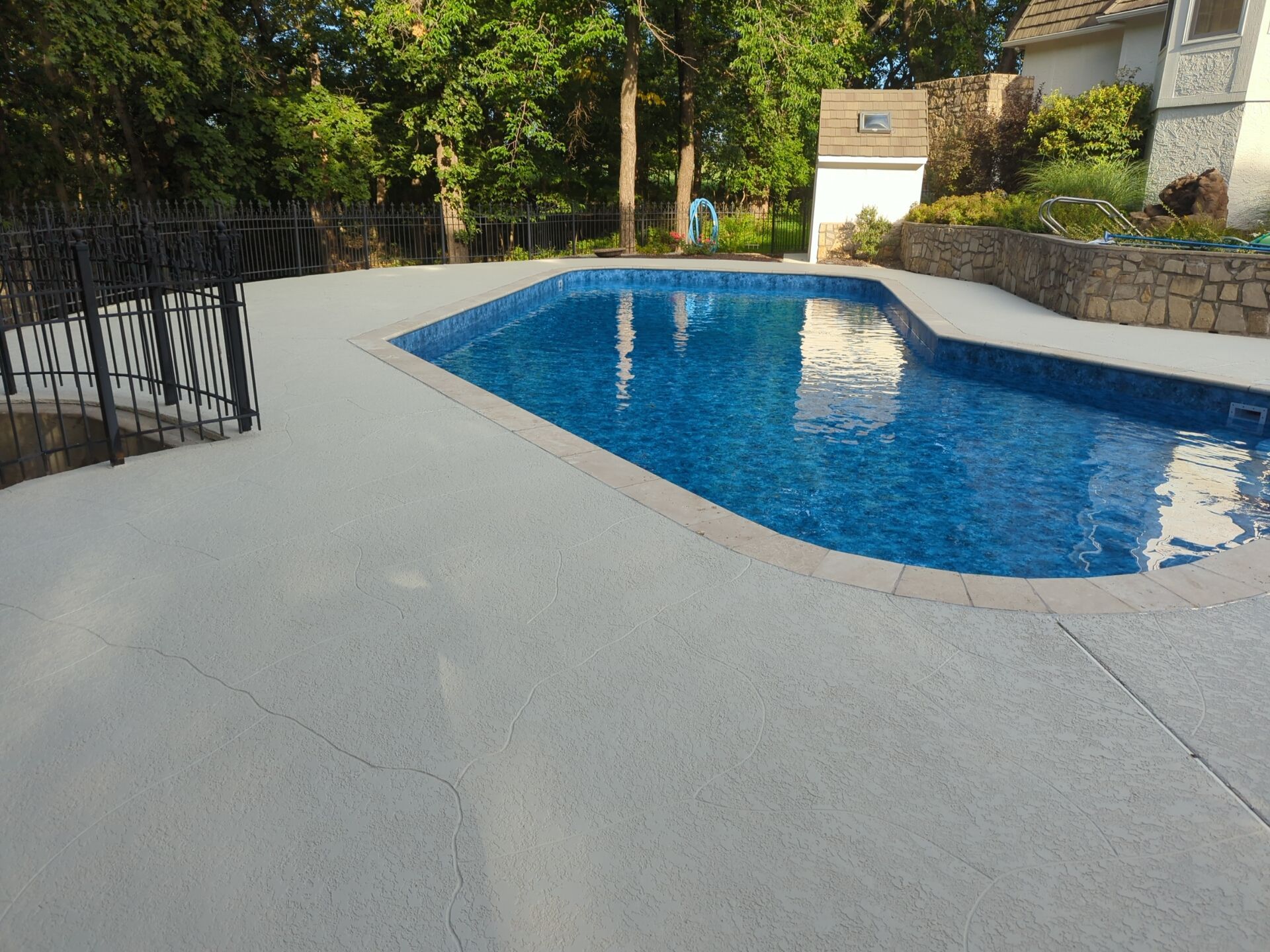 Pool Deck Resurface W/ Custom Scoreline - Olathe, KS by Big Red Decorative Concrete, LLC