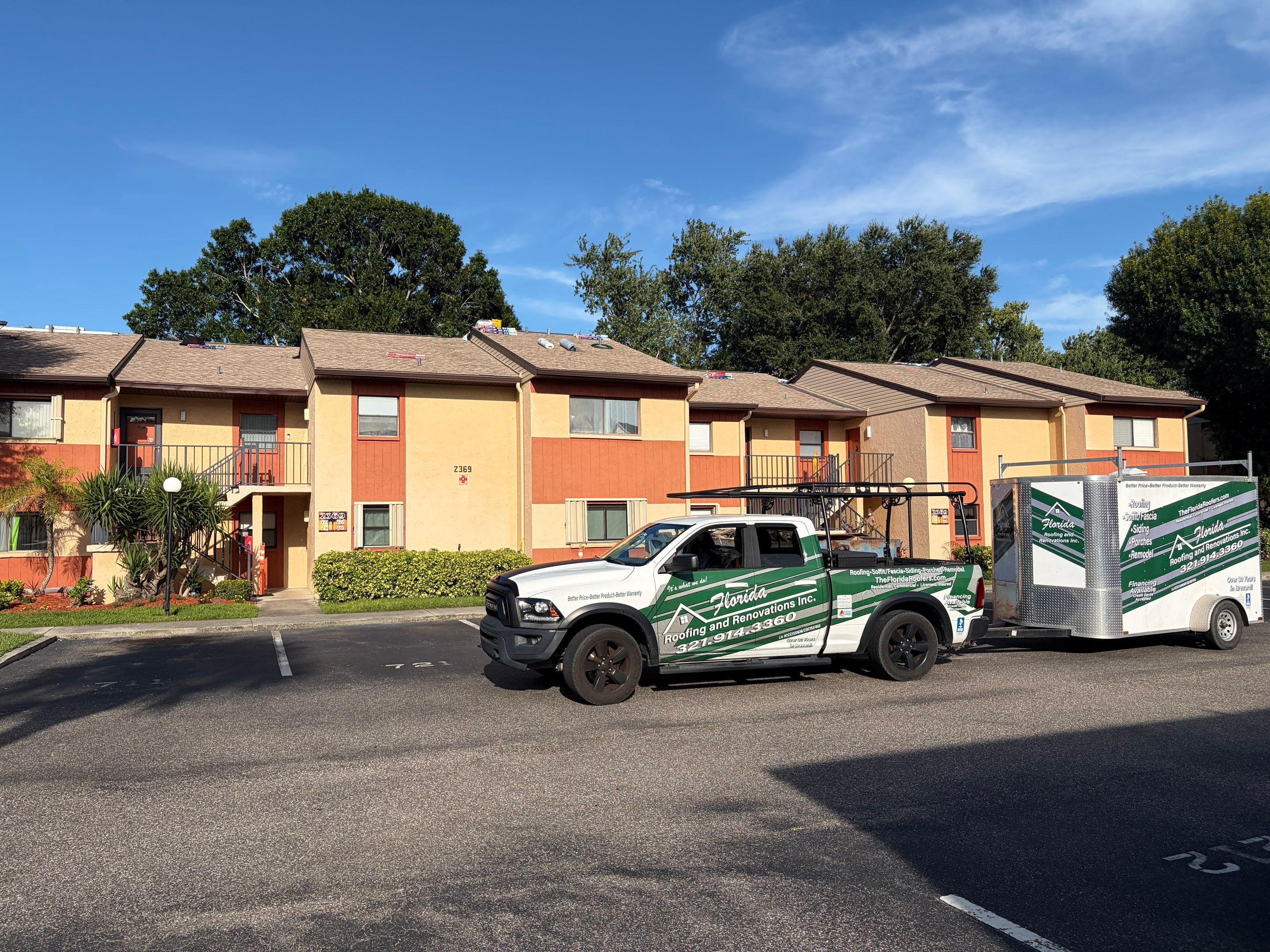 Multi-Family Roof Replacement and Siding Installation in Melbourne by Florida Roofing and Renovations Inc.