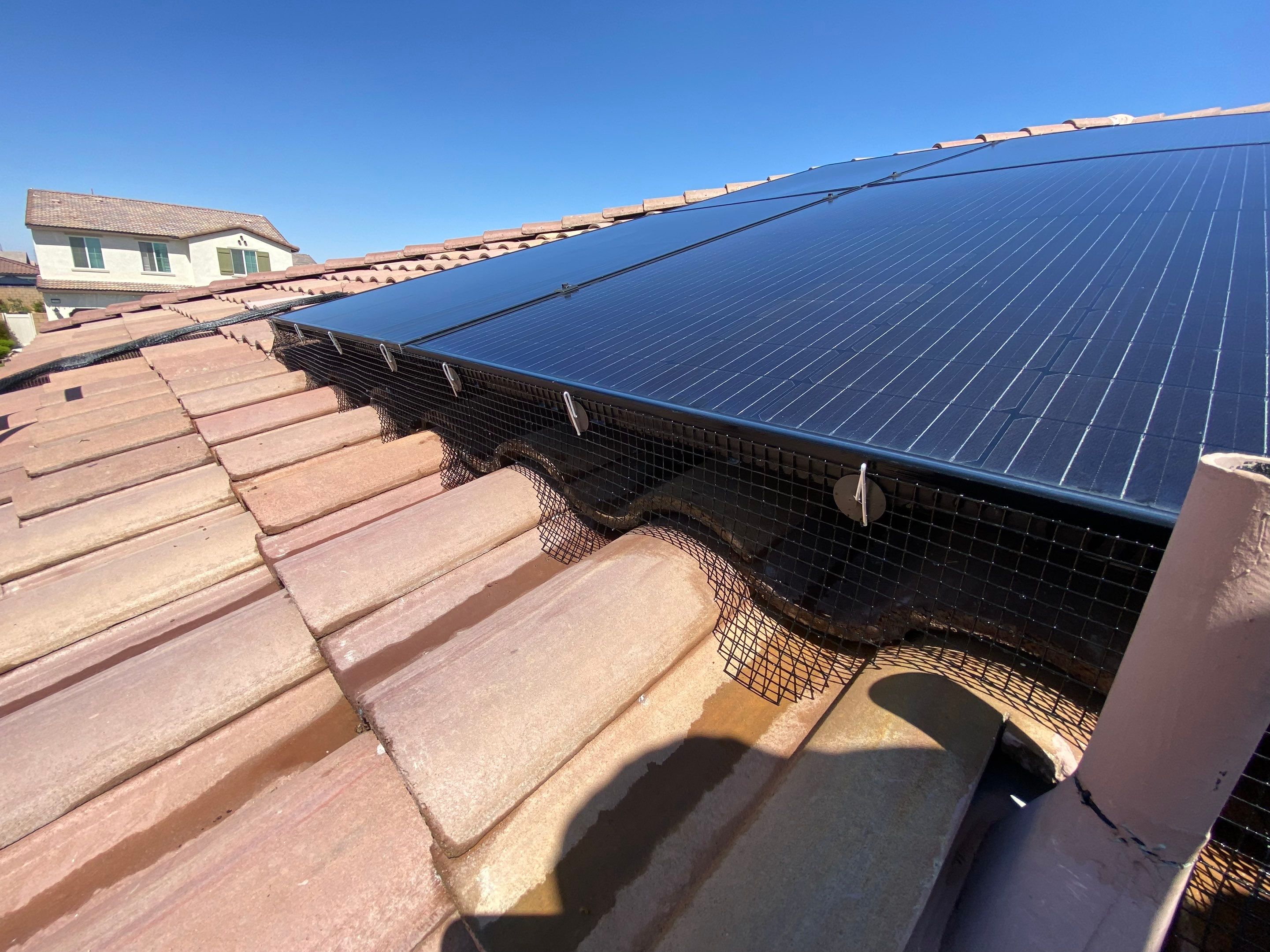 Bird Proofing Project in Victorville Ca by Palm Coast Solar Cleaning