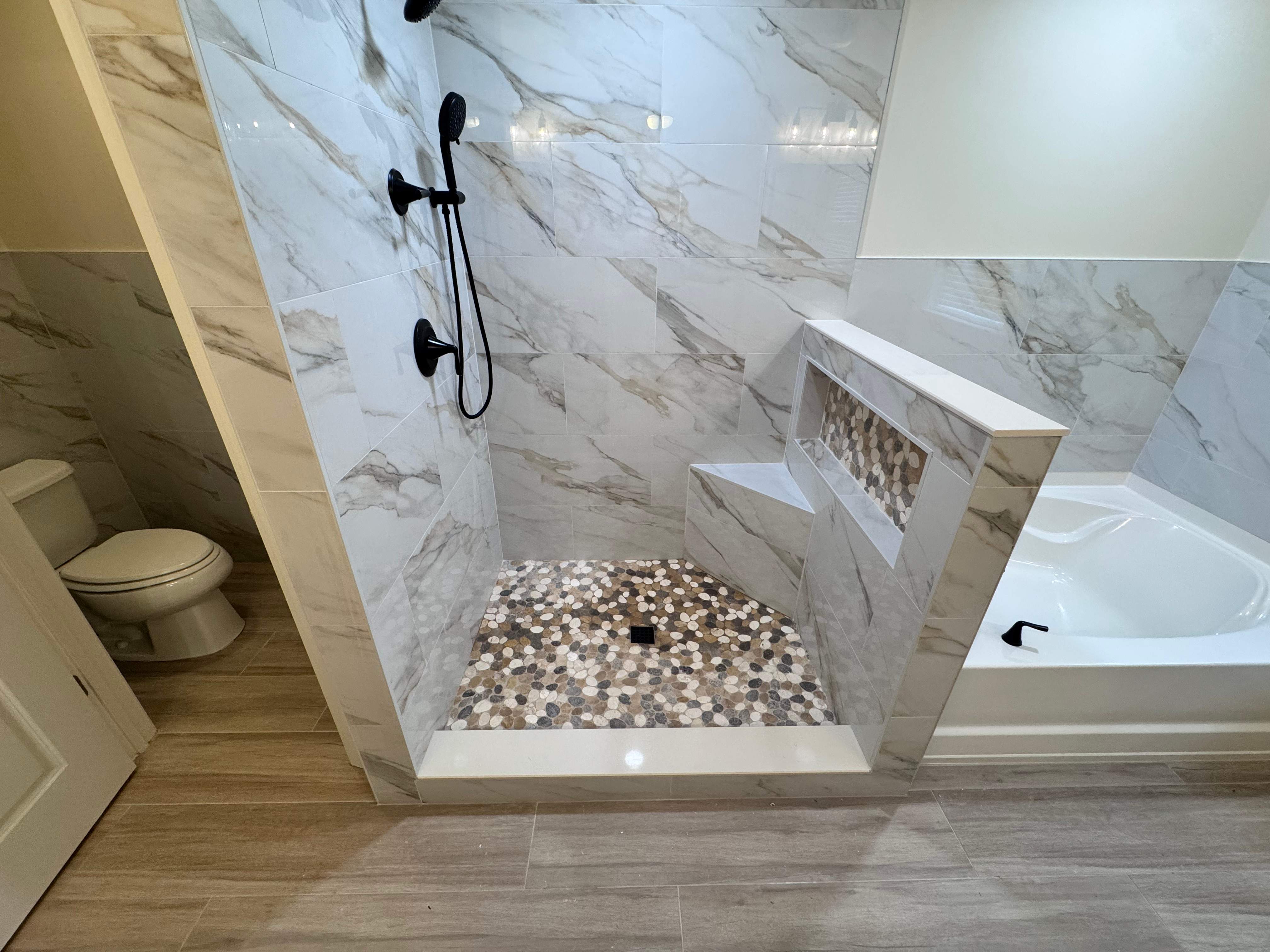 Master bathroom renovation by Prudencio