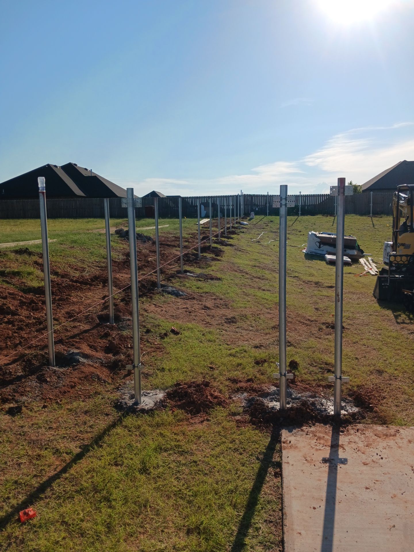 Cedar Fence using Metal Poles by Clays Services Inc