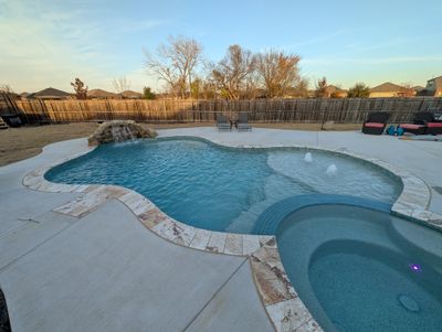 Freeform Pool with Waterfall Rock
