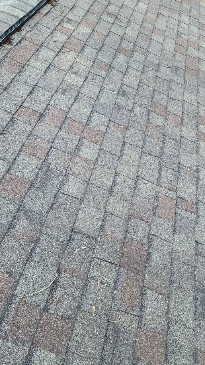 Brand: Atlas Pinnacle Color: Pristine Scotchgarde Pewter Drip: White by Eagle Eye Roofing