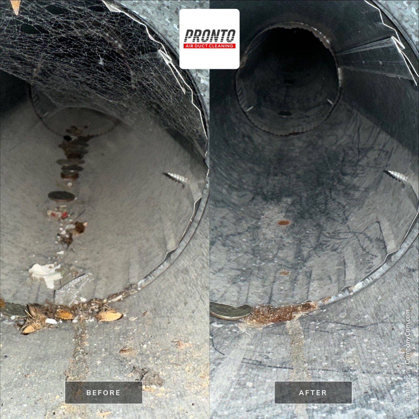 Air duct cleaning using Commercial vaccum by Pronto Air Duct Cleaning