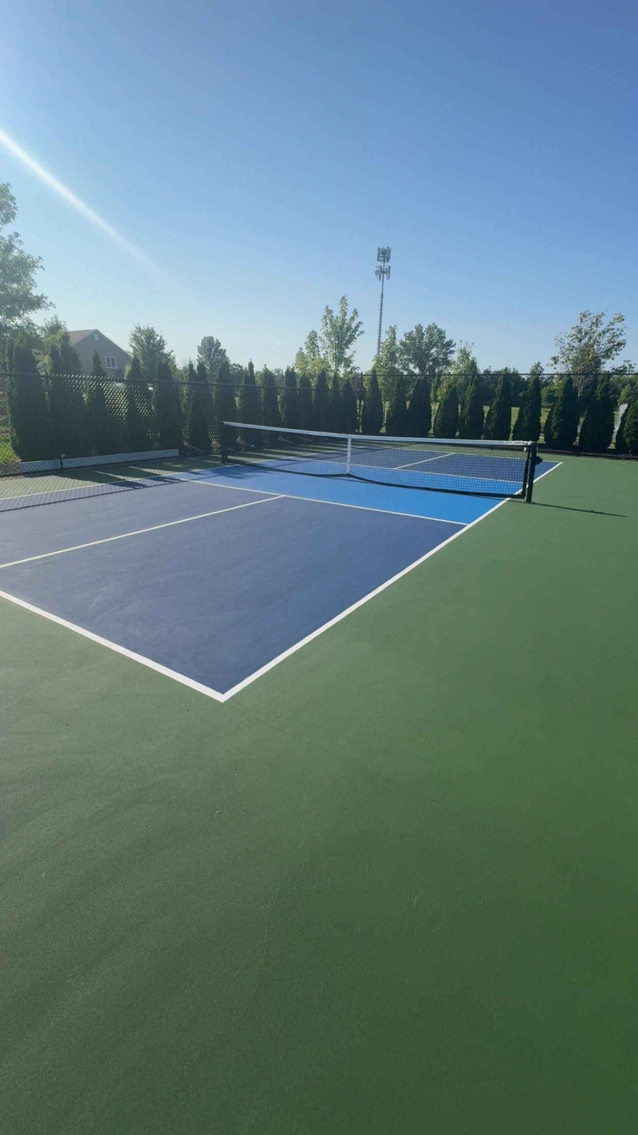 Pickleball Courts referbish in New Albany by Southwest Greens Midwest