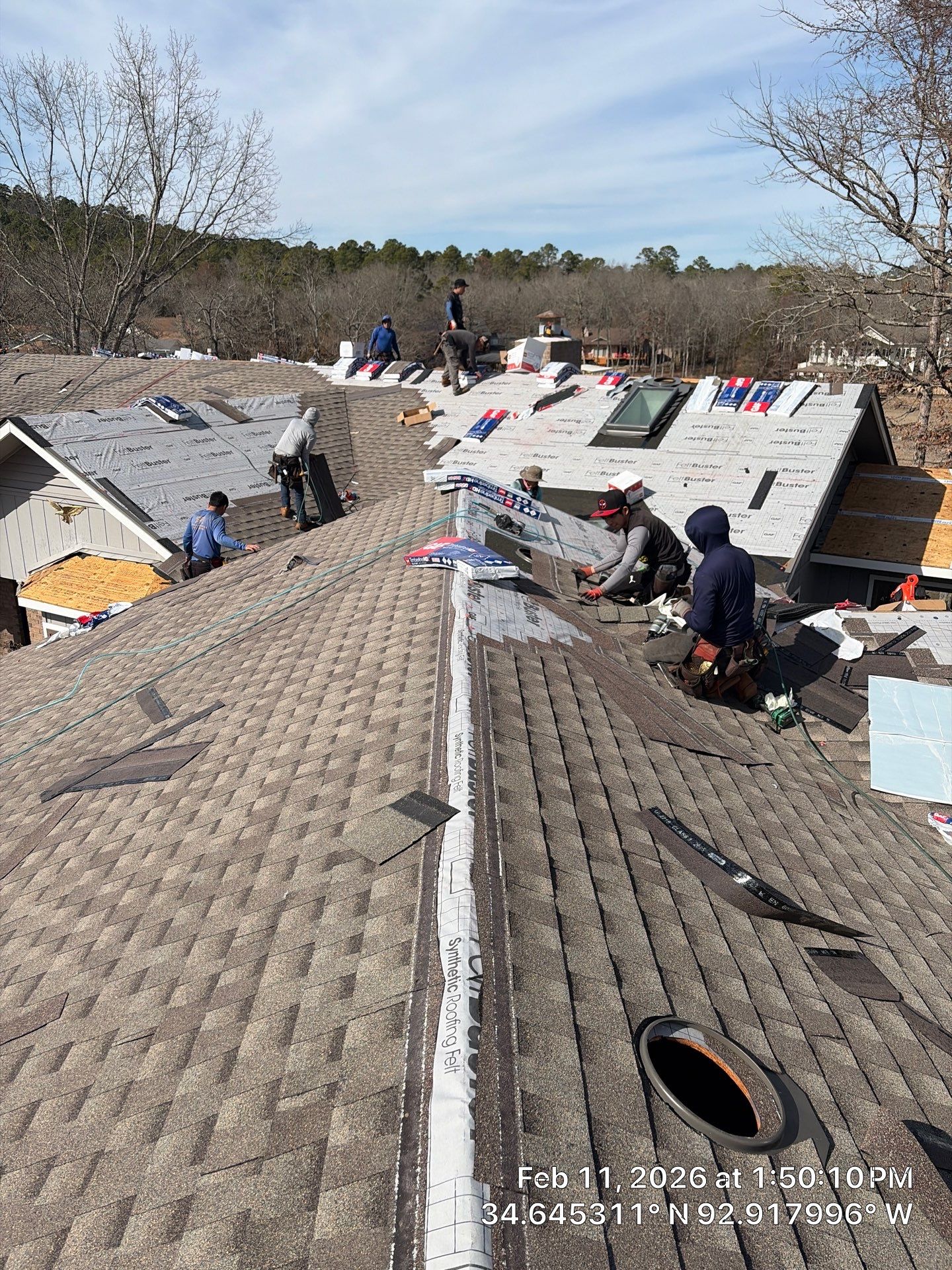GAF Timberline HDZ Shingle Roof Installation in Hot Springs Village by Temple Roofing and Exteriors