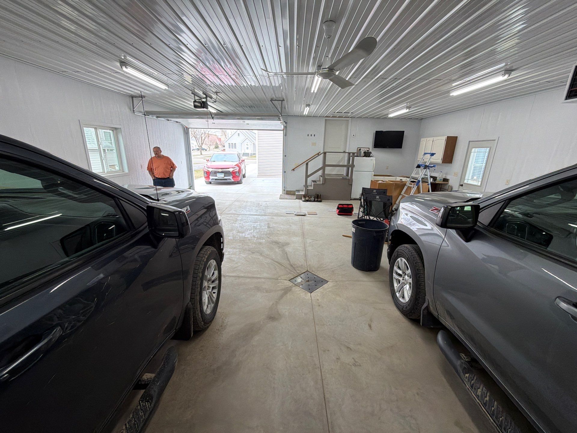 Speckled Epoxy Concrete Coating for Edgerton Garage Floor by Select Painting, Coatings & Garage Cabinets