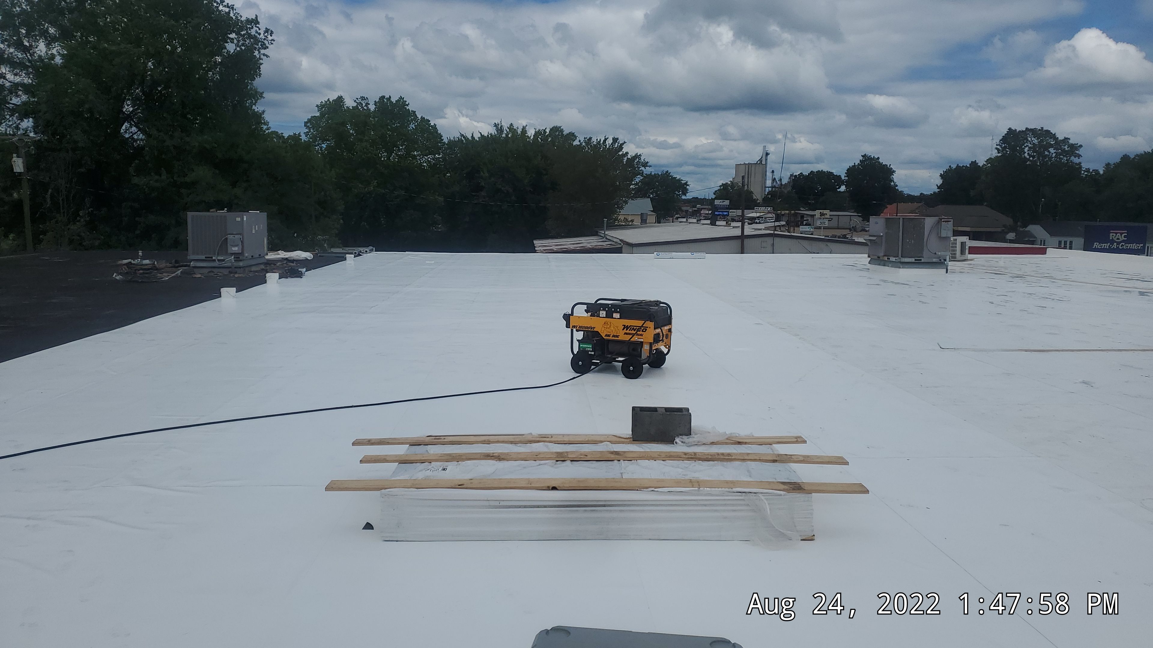 Commercial Roofing Installation using 50 mil PVC by Hostetler Roofing
