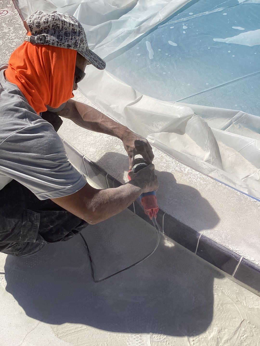 Pool Deck using Orbit and Tidal Wave by Amvet concrete coatings llc