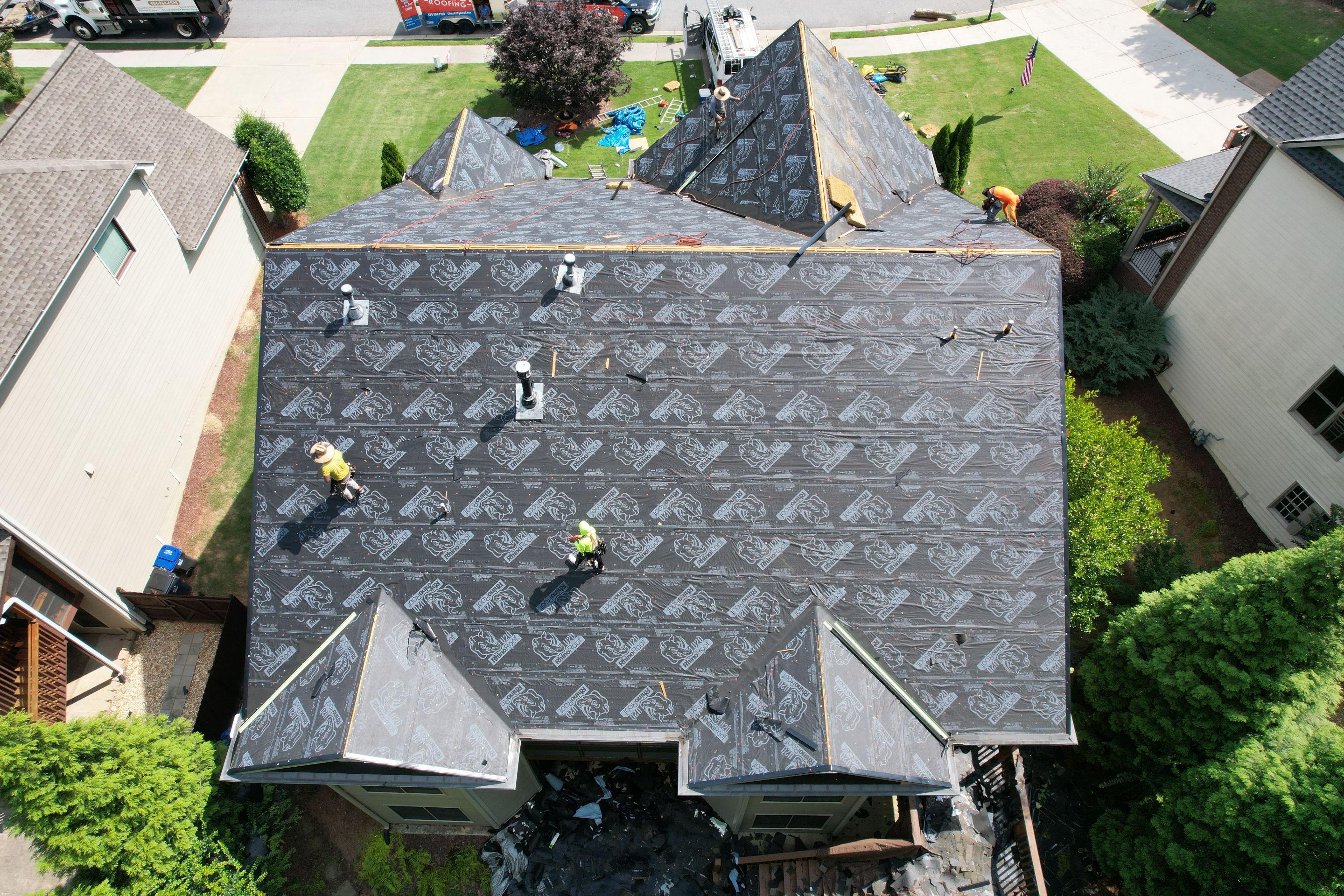 Residential Roofing Installation using Owens Corning Quary Gray by Inspector Roofing and Restoration