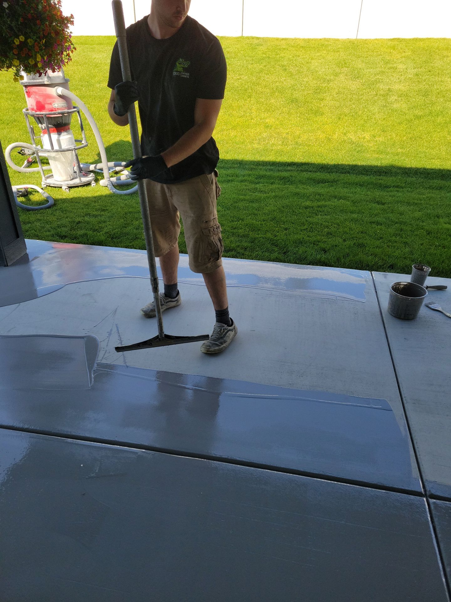 Patio Transformation using Battleship Hybrid by Croc Coatings, LLC