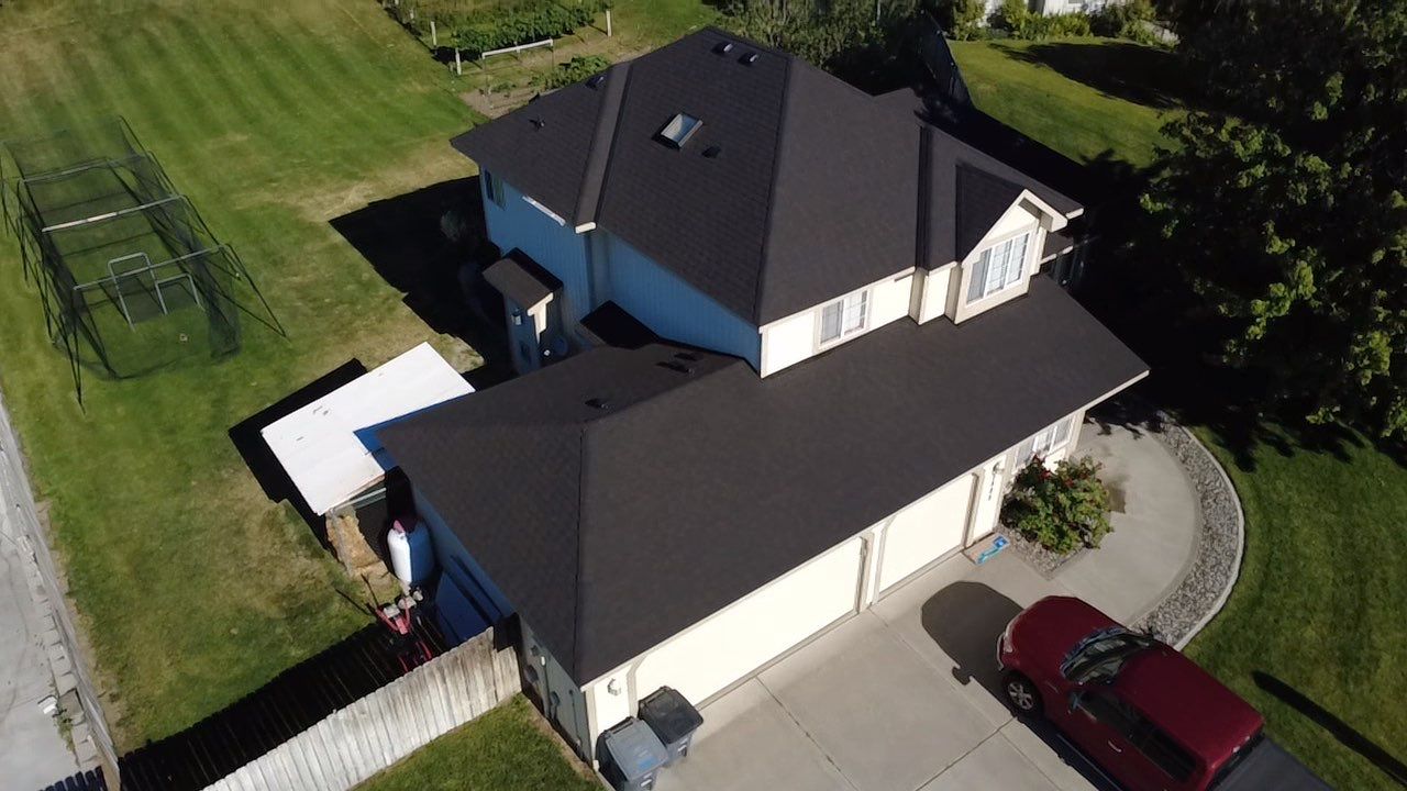 Residential Architectural Shingle Roof Replacement on Two-Story Home Cambridge Ct Kennewick, WA 99338  The Denali System - Certainteed Landmark Shingle - Black Walnut by Alpine Roofing