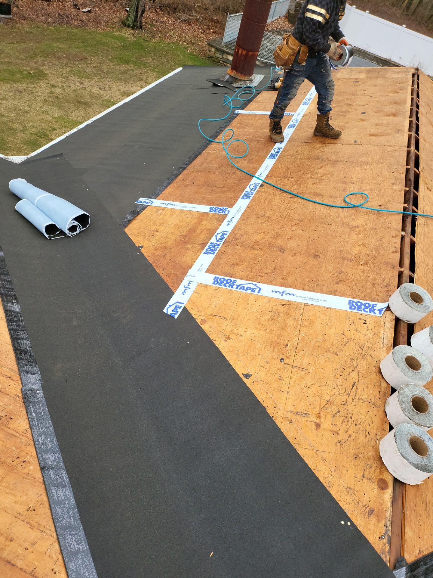 Residential Roofing Installation using Owens Corning TruDefinition Duration Designer - Black Sable by A Plus Exterior