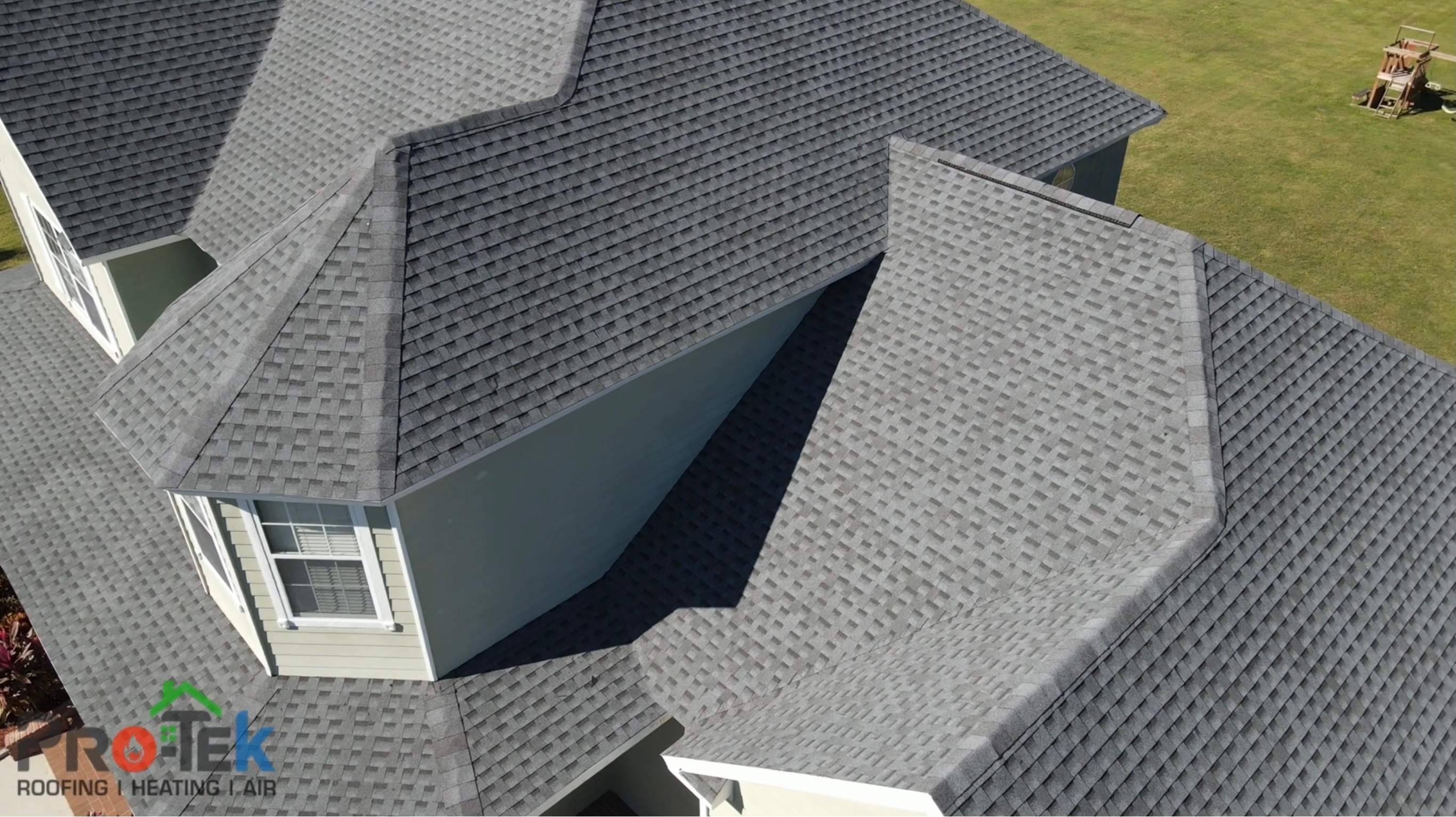 Residential Roofing Installation using GAF HDZ Shingles by Protek Roofing Heating Air & Solar