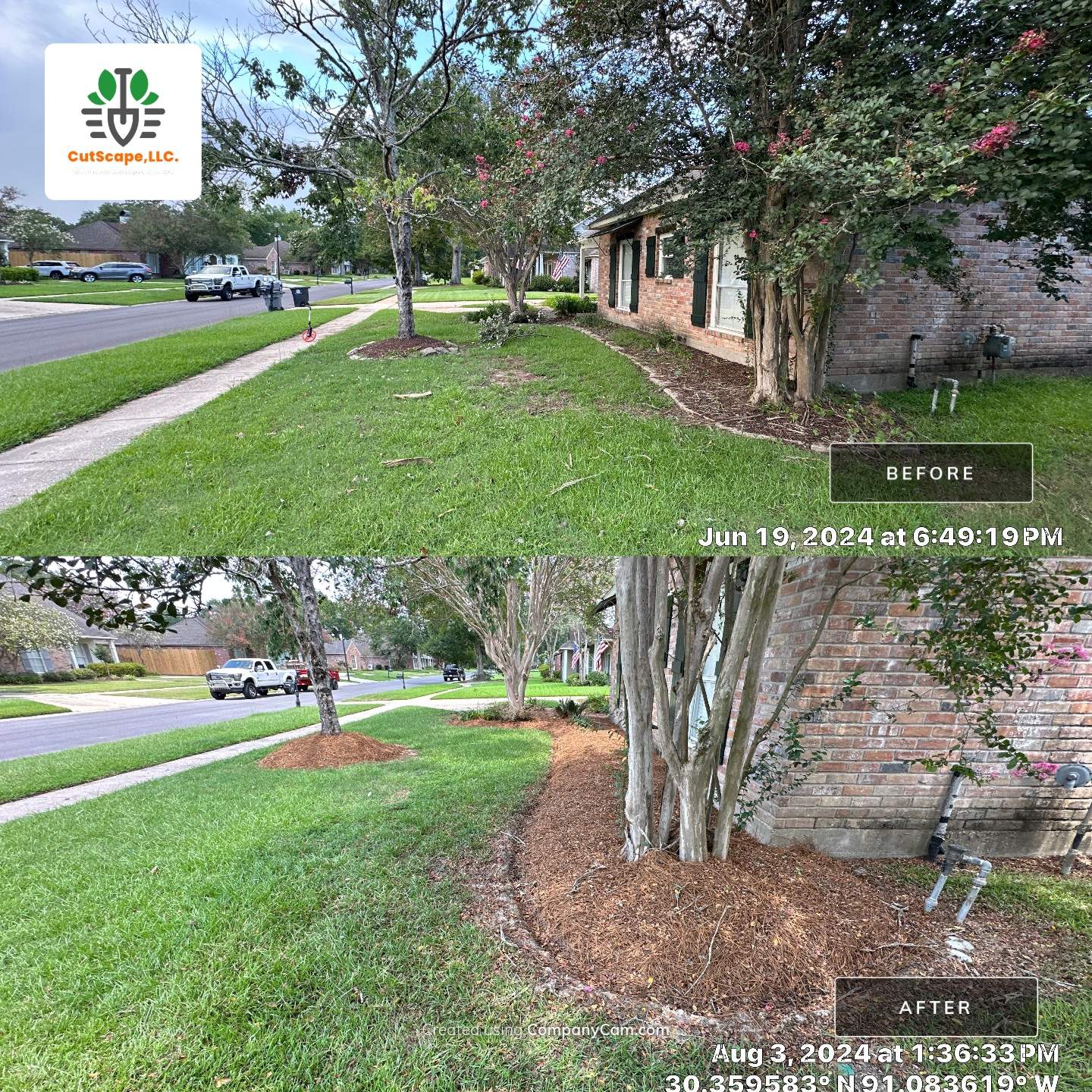 DEMO / BED PREP / CUT IN BED EDGES / MULCH INSTALL using BULK ORGANIC GARDEN SOIL by CutScape, LLC.