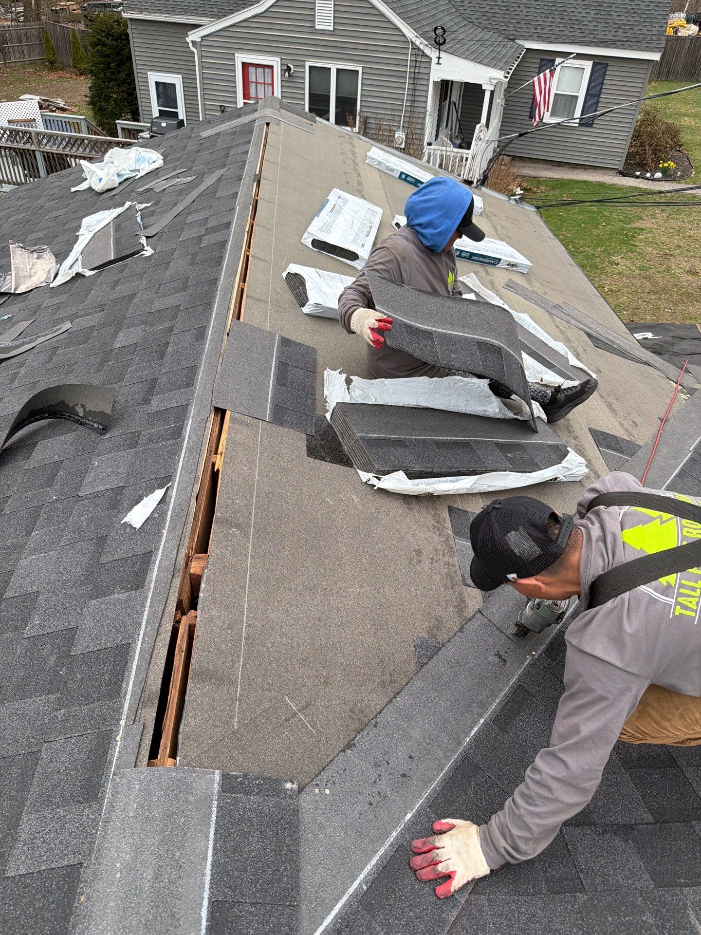 Residential Asphalt Roofing Replacement with IKO Cambridge Shingles in North Hampton by Tall pine roofing