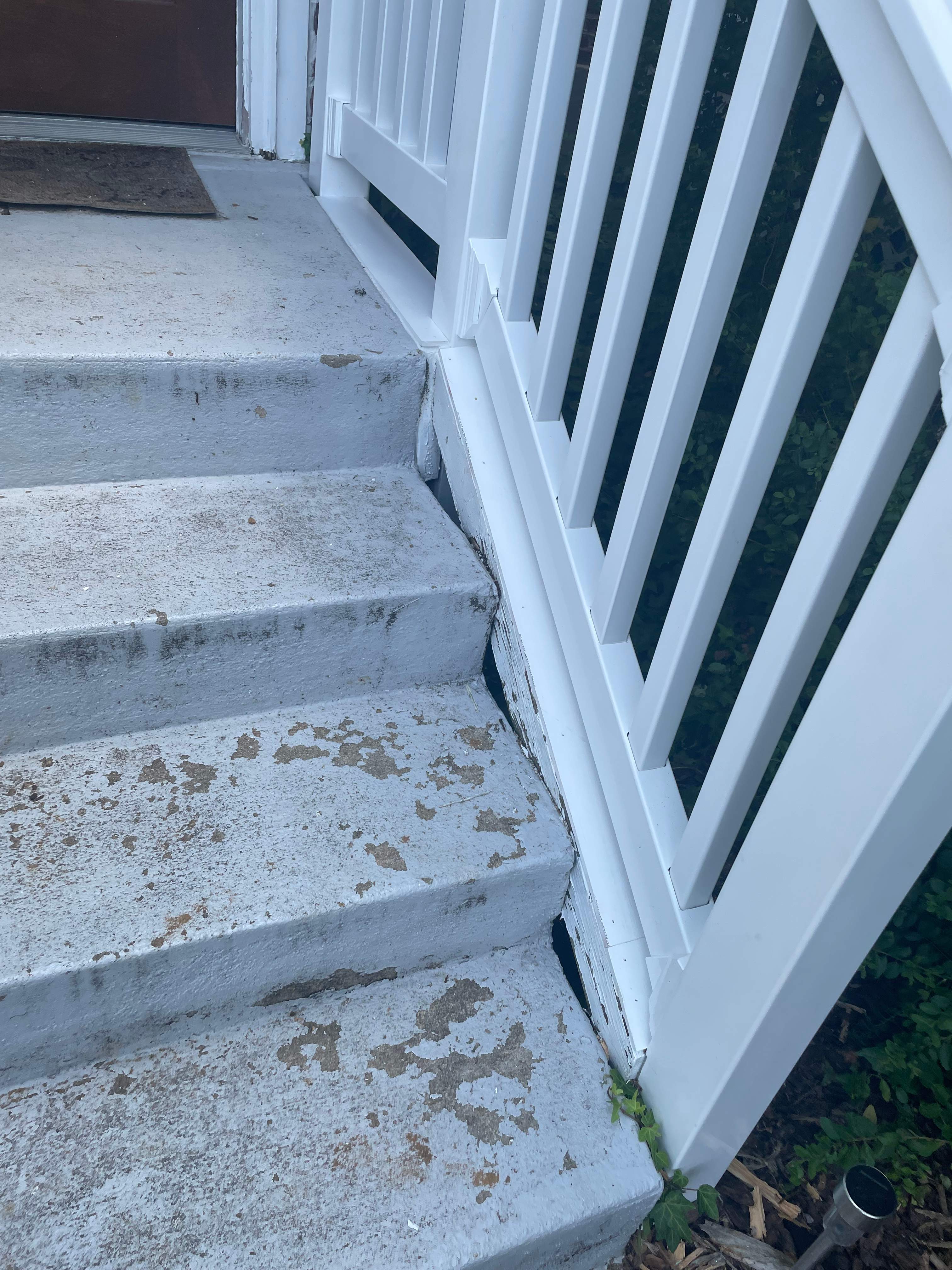 Deck resurfacing, railing replacement and concrete resurfacing by Fairfax Contractors, LLC